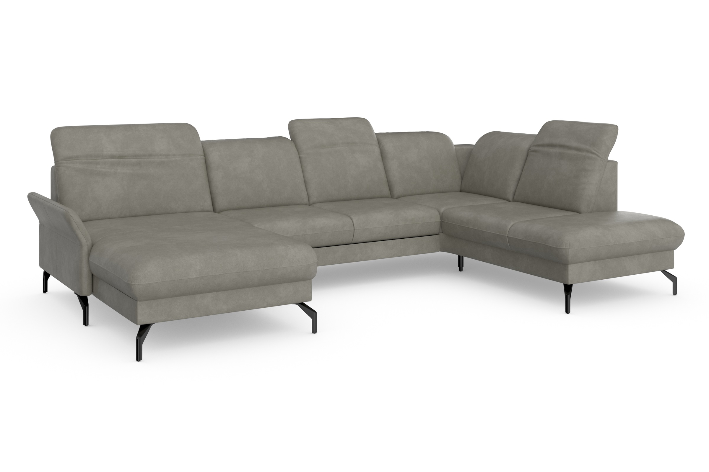 sit&more Wohnlandschaft »Fashion U-Form«, wahlweise mit Kopfteilverstellung, Vorziehsitz, motorisch, Metallfüße