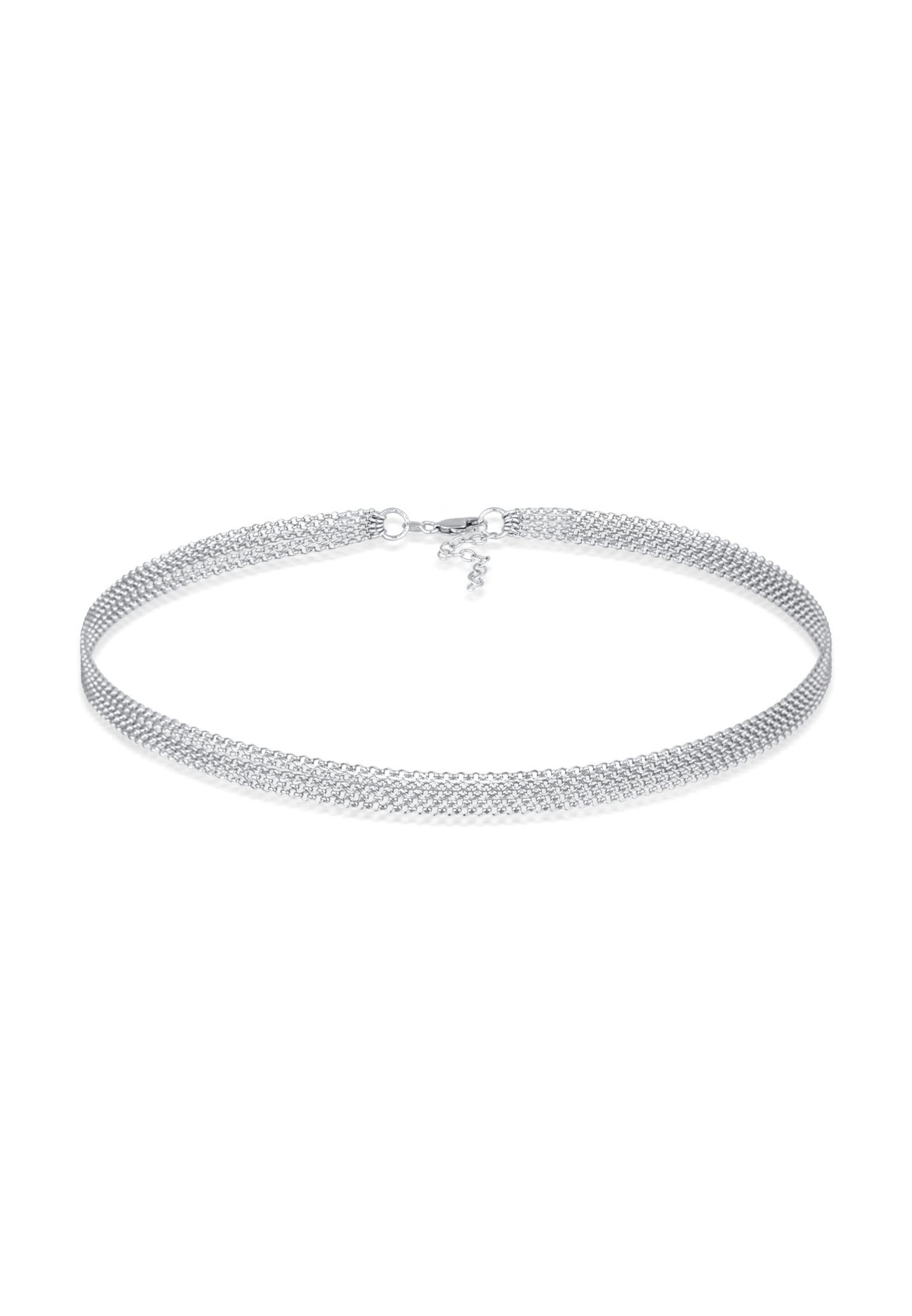ELLI Damen Choker "Halskette Choker 5-Lagig Gliederung Modern 925 Silber", ohne Stein, Silber 925 (Sterlingsilber), silber, Silber 925