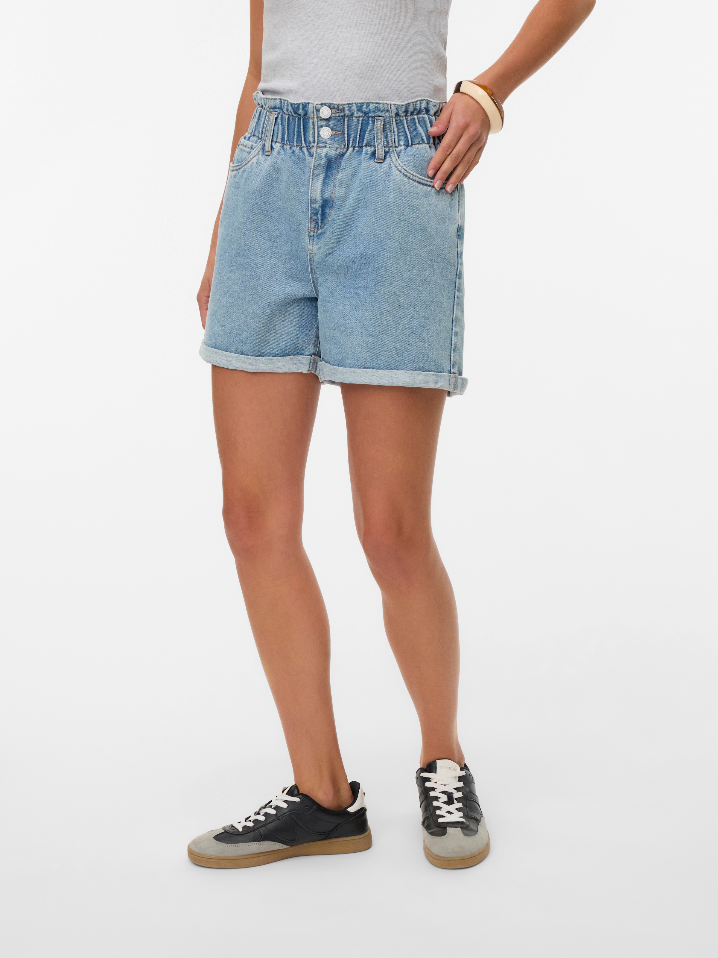 Vero Moda Jeansshorts "VMLYRA HR PAPERBAG SHORTS MIX" Baumwollmischung, loo günstig online kaufen