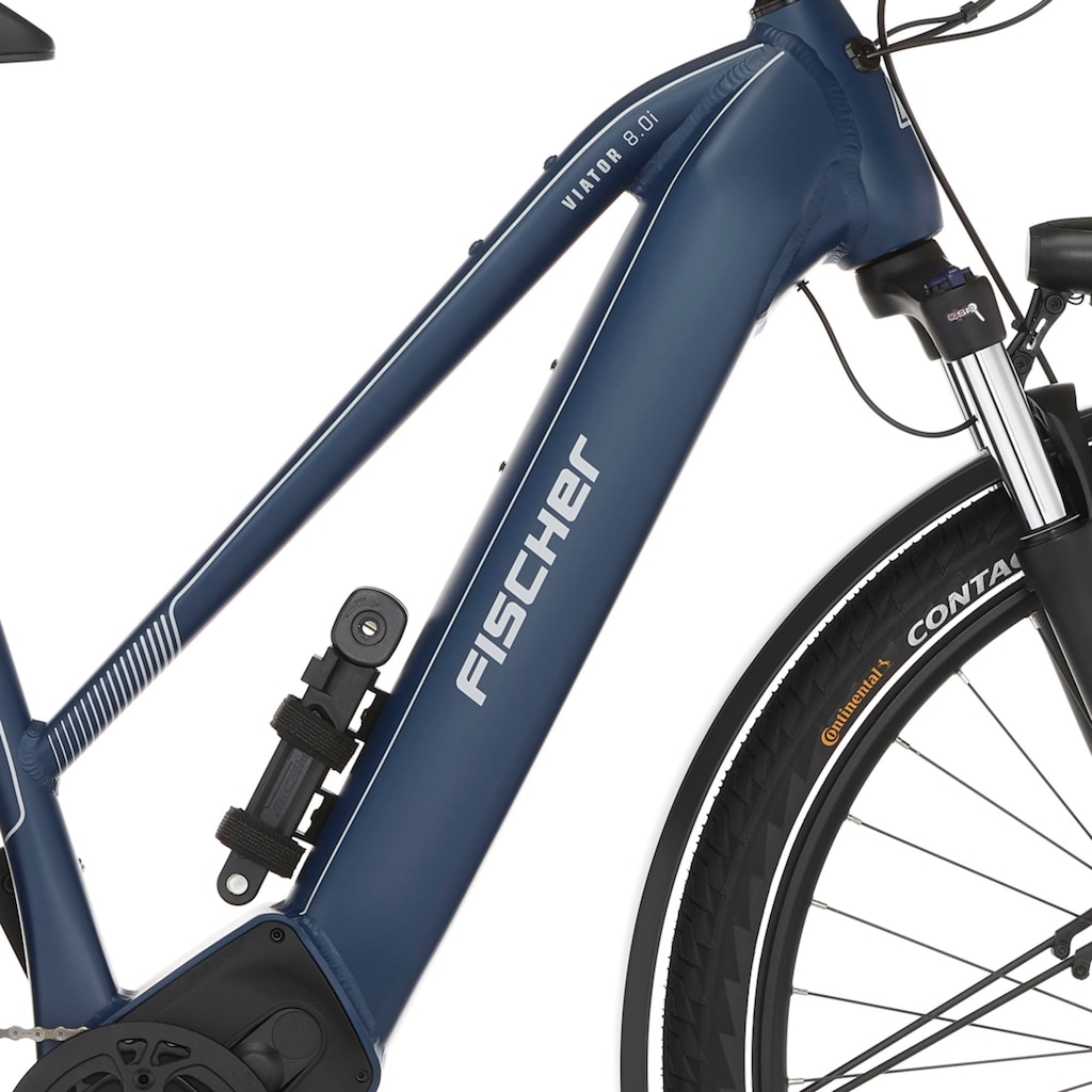 FISCHER Fahrrad E-Bike »VIATOR 8.0i Damen«, 12 Gang, SRAM, Eagle SX, Mittelmotor 250 W, (mit Faltschloss)