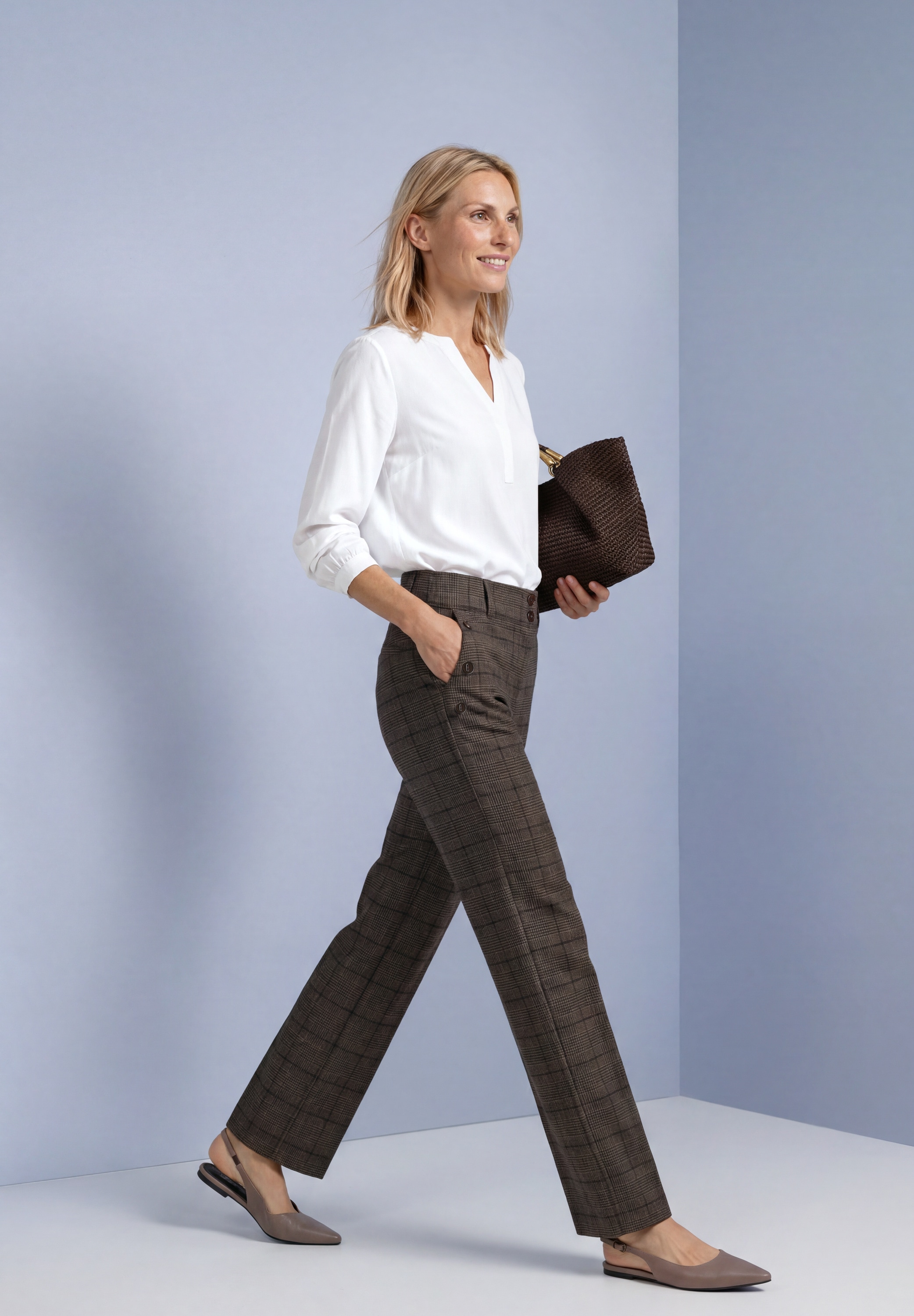 STREET ONE Stoffhose »Style Amalia«  mit Karomuster / mit Stretch