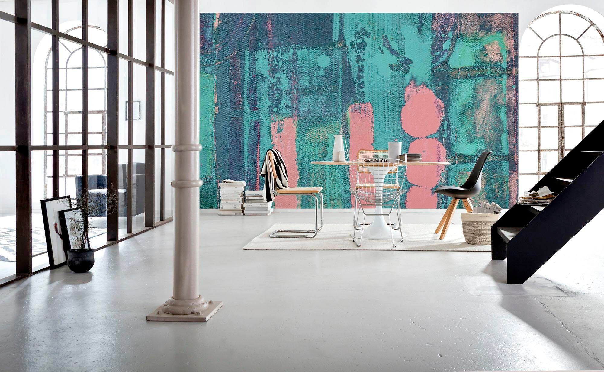 Komar Vliestapete »Digitaldruck Vlies - Stems Blooming - Größe 500 x 280 cm«, bedruckt, Wohnzimmer, Schlafzimmer
