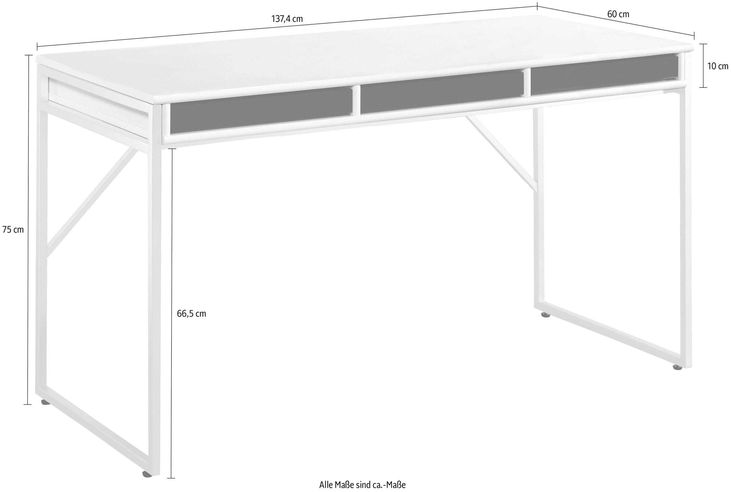 Hammel Furniture Schreibtisch »Mistral Bürotisch, Arbeitstisch, Tisch, Computertisch«, mit Gestell, B: 137,4 cm, Designmöbel