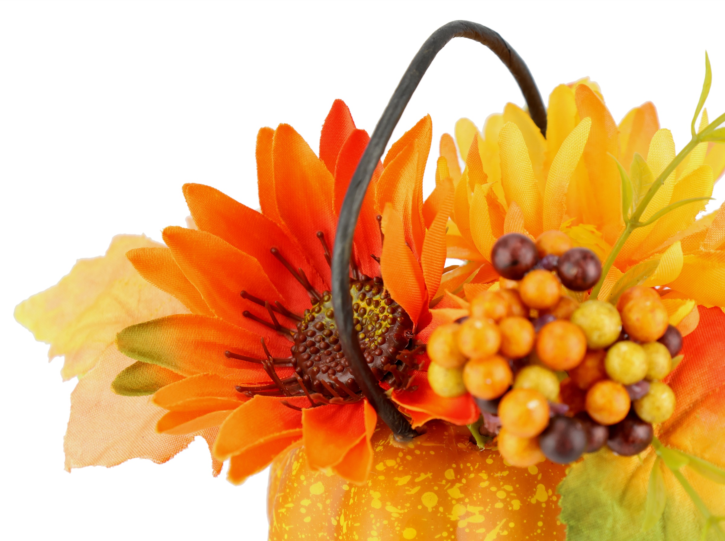 Thumbnail - I.GE.A. Kunstblume "Dahlien-Gesteck im Kürbis" Mit Beeren Blume Dekoblume Gesteck Herbstblume Herbstdeko Mittelstück