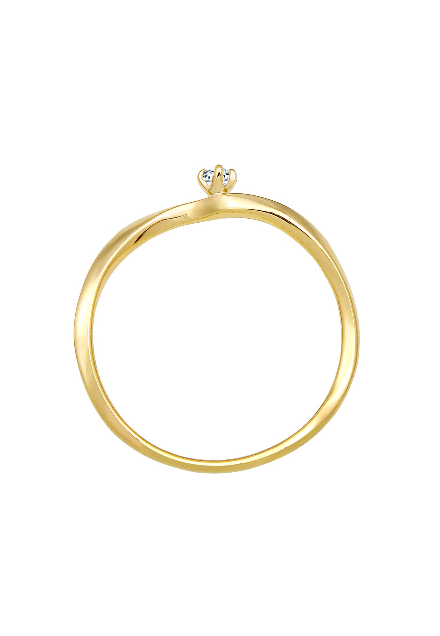 Elli DIAMONDS Verlobungsring »Verlobung Welle Diamant (0.03 ct.) 375 Gelbgold«