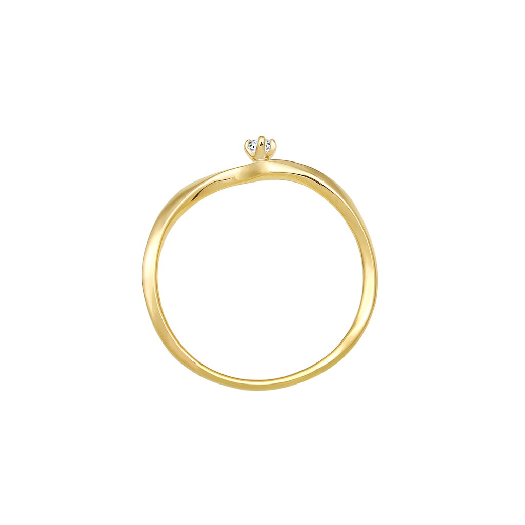 Elli DIAMONDS Verlobungsring »Verlobung Welle Diamant (0.03 ct.) 375 Gelbgold«