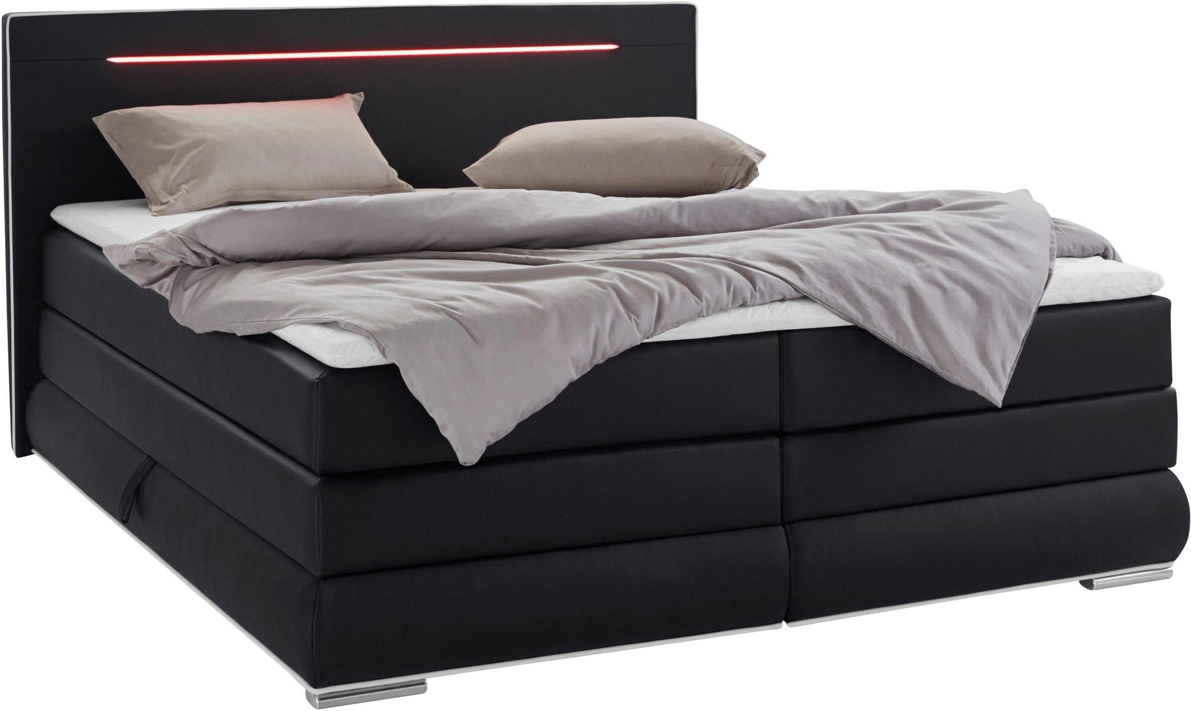 COLLECTION AB Boxspringbett, inkl. Bettkasten, LED-Beleuchtung und Topper