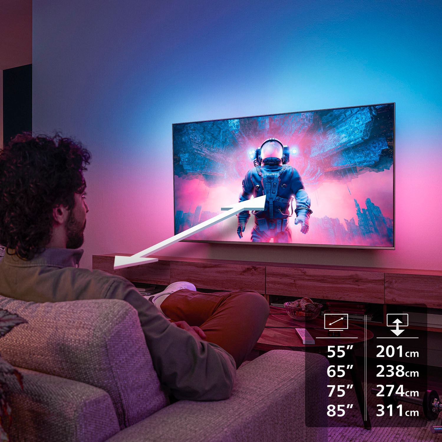 Philips Mini-LED-Fernseher »55MLED910/12«, 4K Ultra HD, Smart-TV