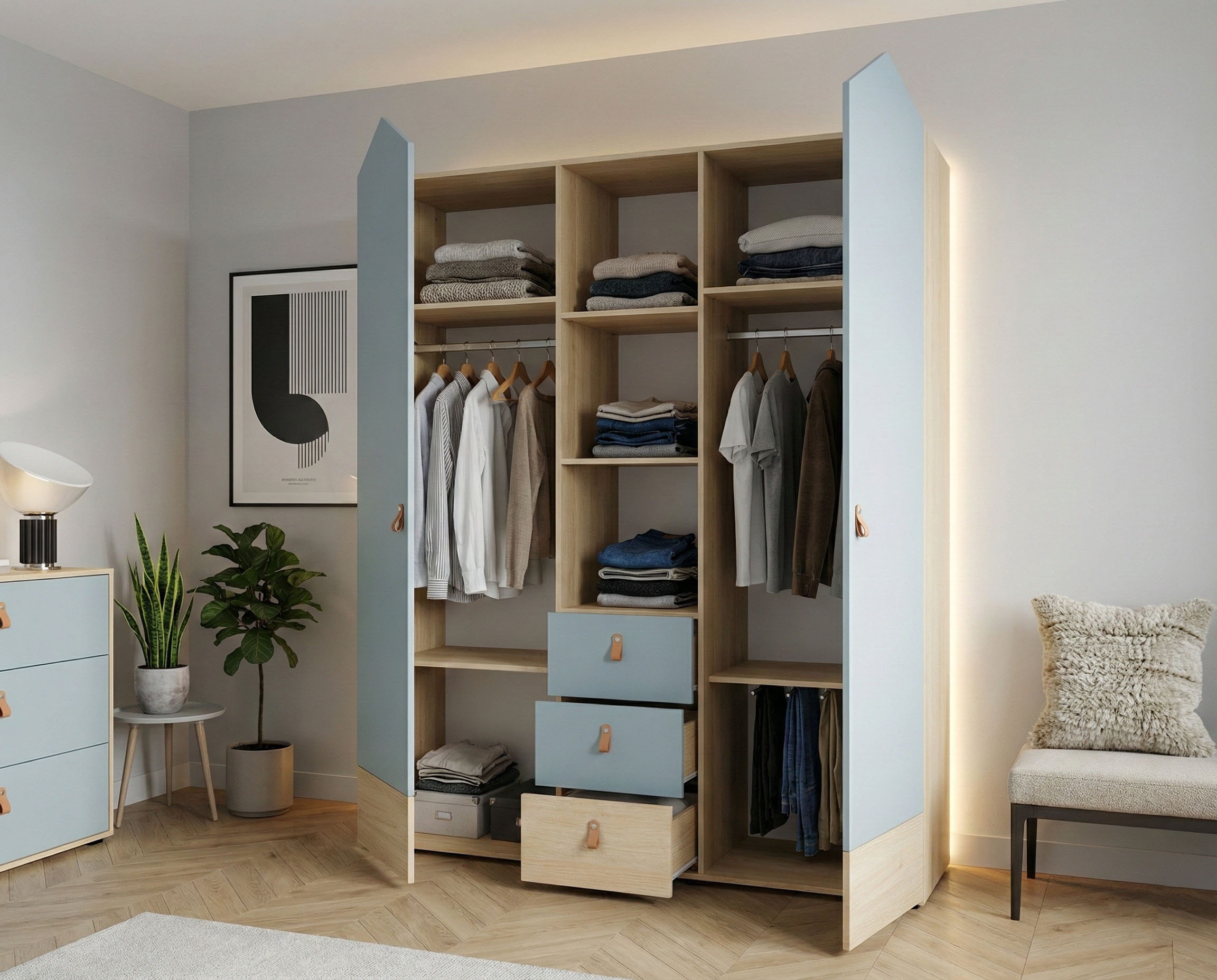 arthur berndt Kinderkleiderschrank »Kleiderschrank »Roofy« 2-türig mit Soft-Close-Funktion« Soft-Close Funktion