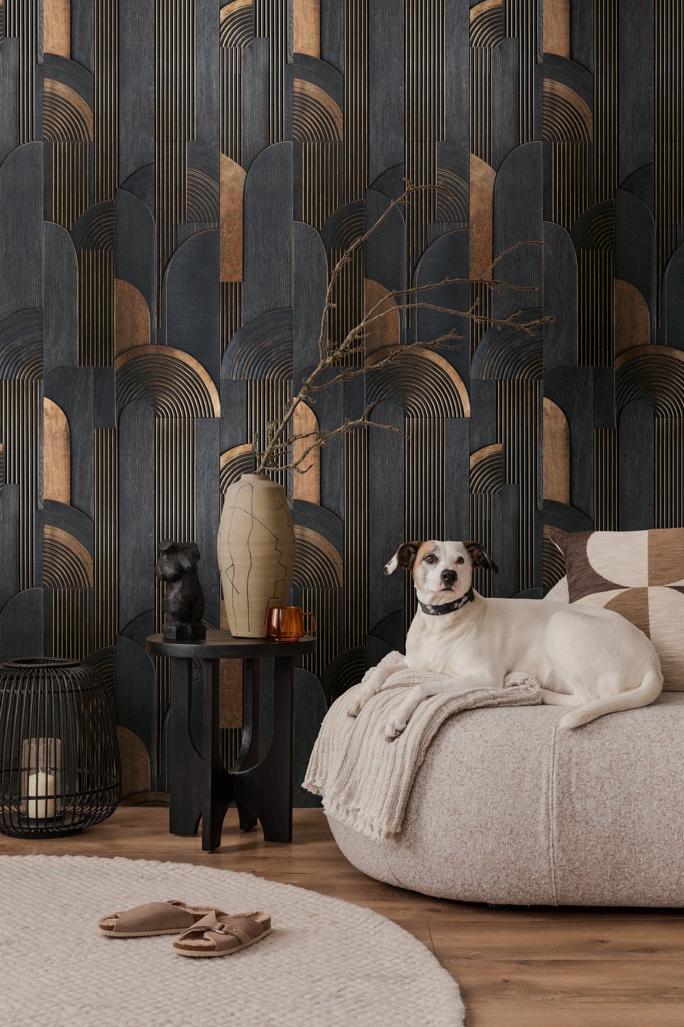 living walls Vliestapete »Vibes & Styles Aurelio – Deco Layers Fototapete« abstrakt leicht strukturiert Geometrisches Art-Déco Design mit Linien und stilvollem Tiefeneffekt