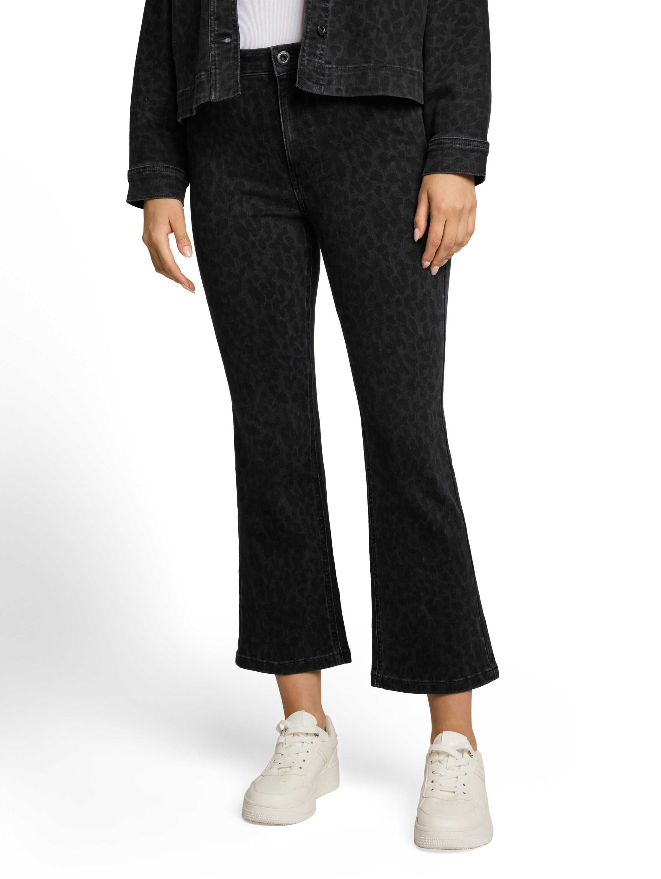 TOM TAILOR 3/4-Jeans "Kate - Slim" mit Leo-Print und Stretch