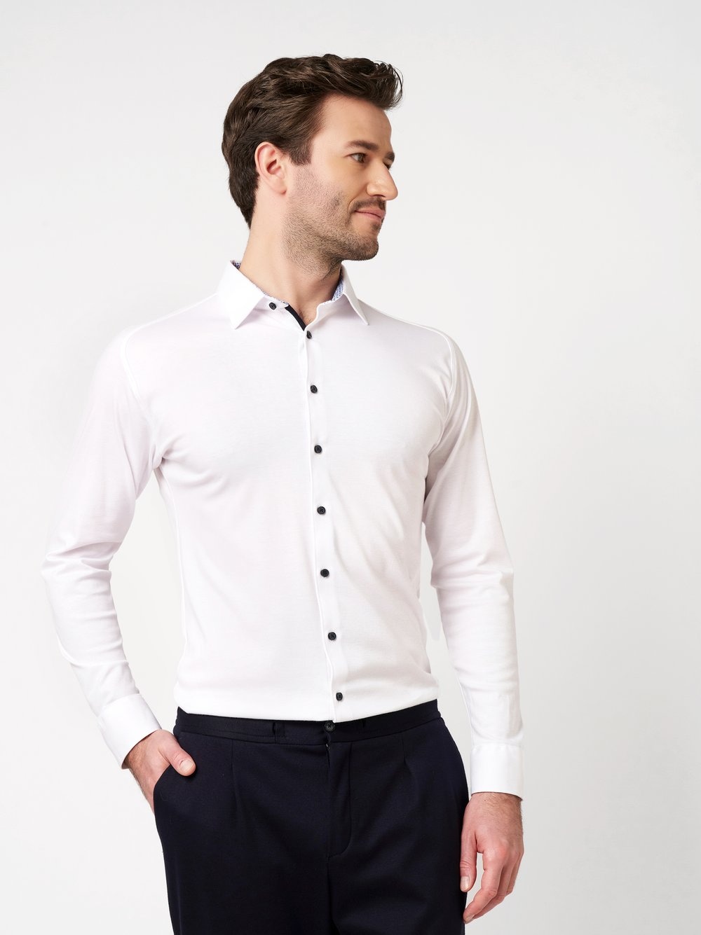 DESOTO Langarmhemd "Jerseyhemd Casual Kent"