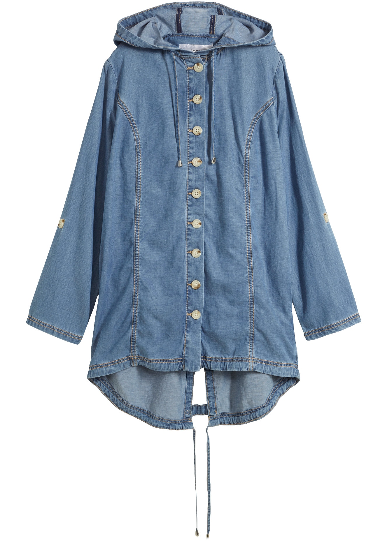 bonprix Hemdjacke mit Kapuze, Loose Fit Passform