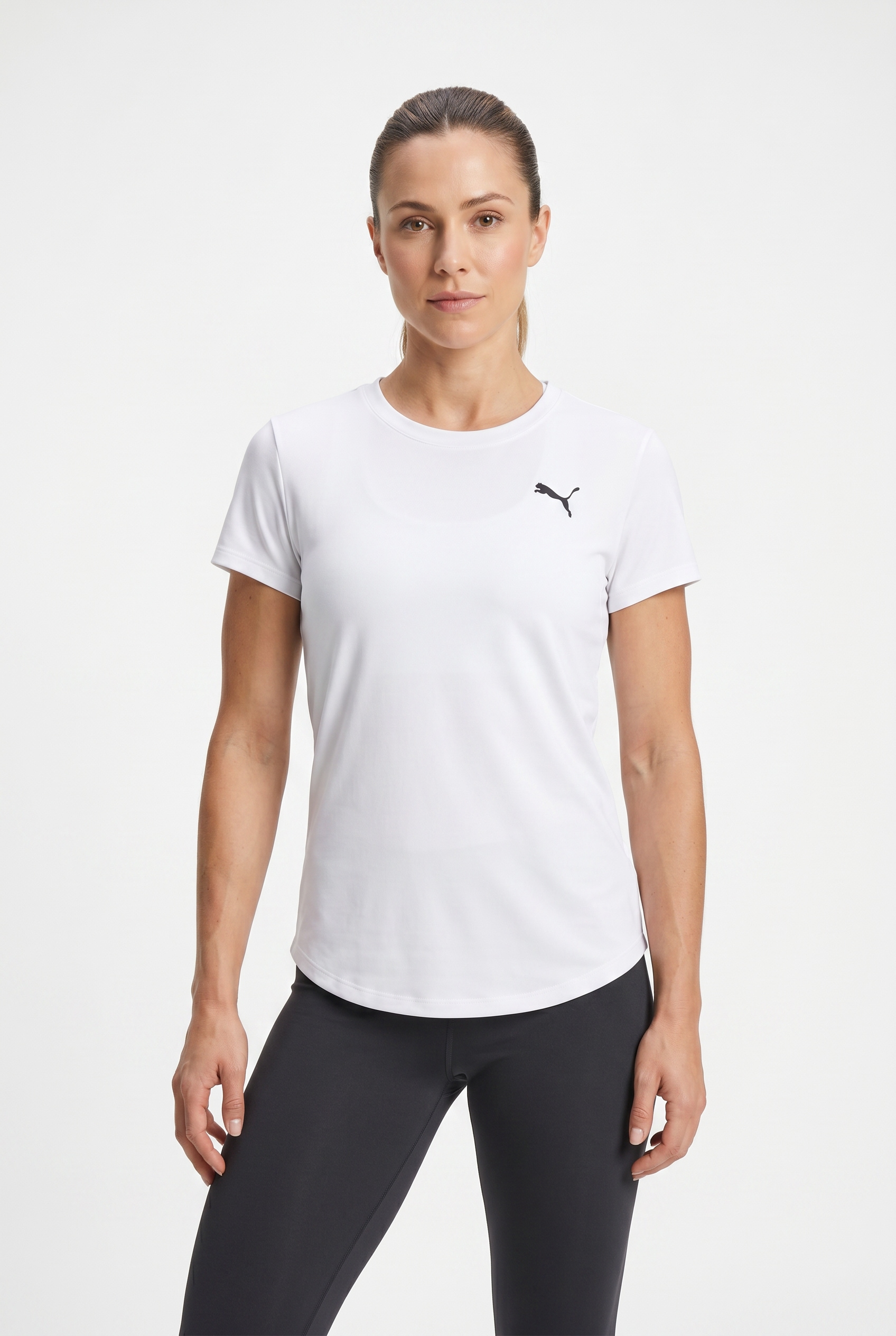 PUMA "W TAD ESSENTIAL CREW TEE" Regular Fit, mit Rundhalsausschnitt, mit seitlichen Schlitzen