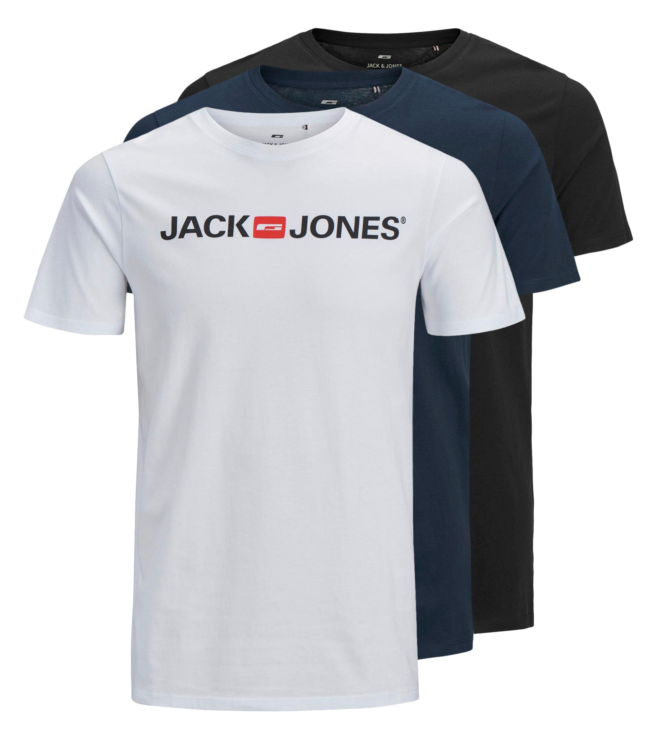 Jack & Jones T-Shirt »JJECORP LOGO TEE SS CREW NECK 3PKMP NOOS«, (Packung, 3 tlg., 3er-Pack), 3er Packung