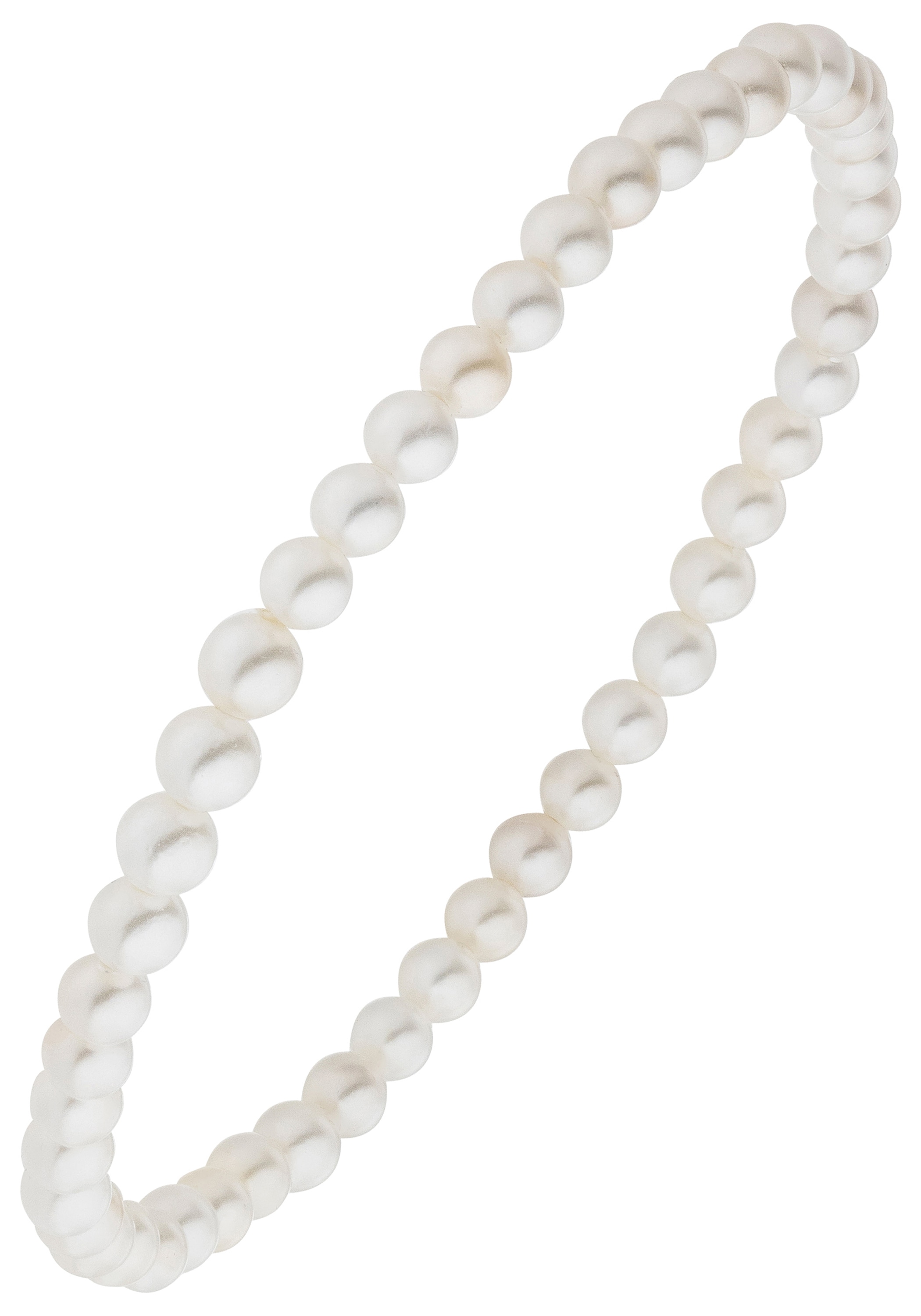 Armband JOBO "Muschelkern-Perlen 4 mm", weiß, Armbänder, Damen, 17cm, Perlen, Armband, weiß 17 cm