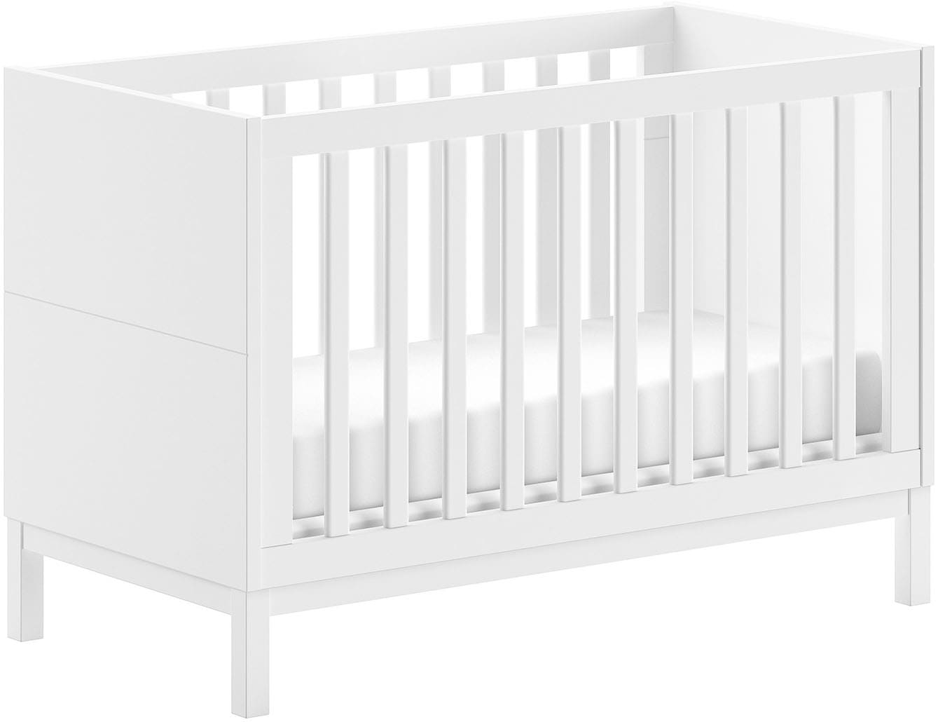 Vipack Babymöbel-Set »Set best. aus Babybett 60/120, Kommode 3 Schubladen und Wickelaufsatz«, (3 tlg.), in gradlinigem Design, pflegeleichte lackierte Oberfläche in Weiß
