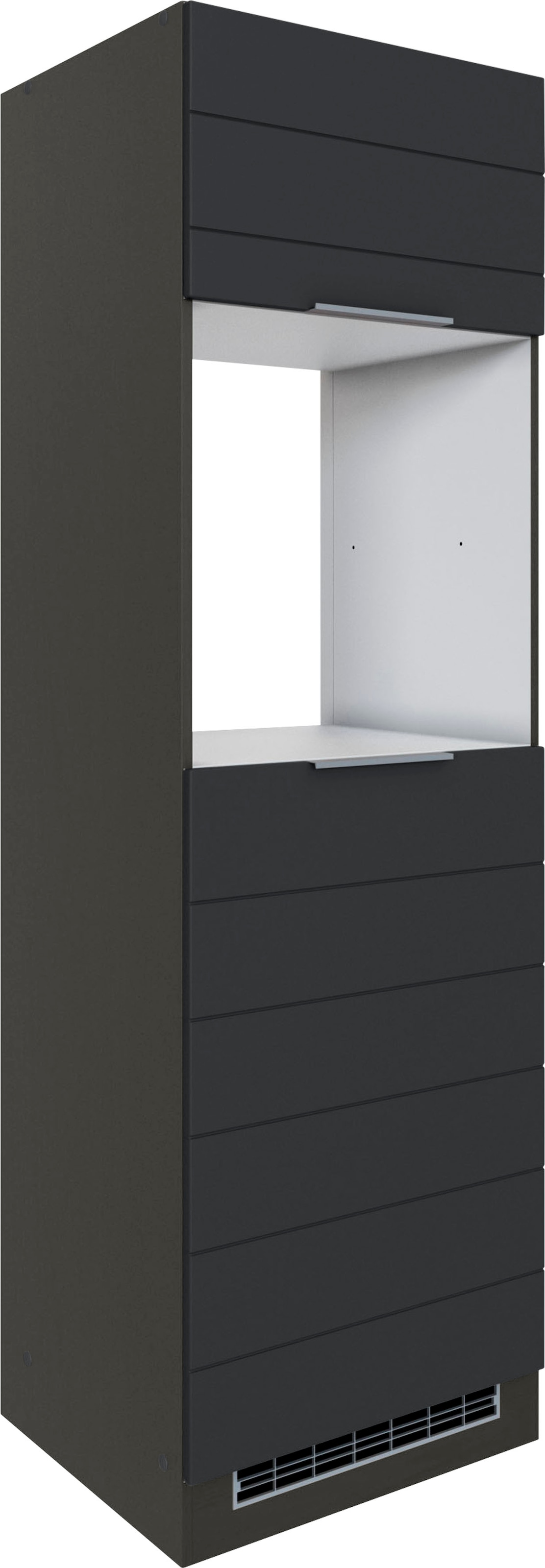 KOCHSTATION Backofen/Kühlumbauschrank »KS-Luhe«, 60 cm breit, hochwertige MDF-Fronten mit waagerechter Lisene