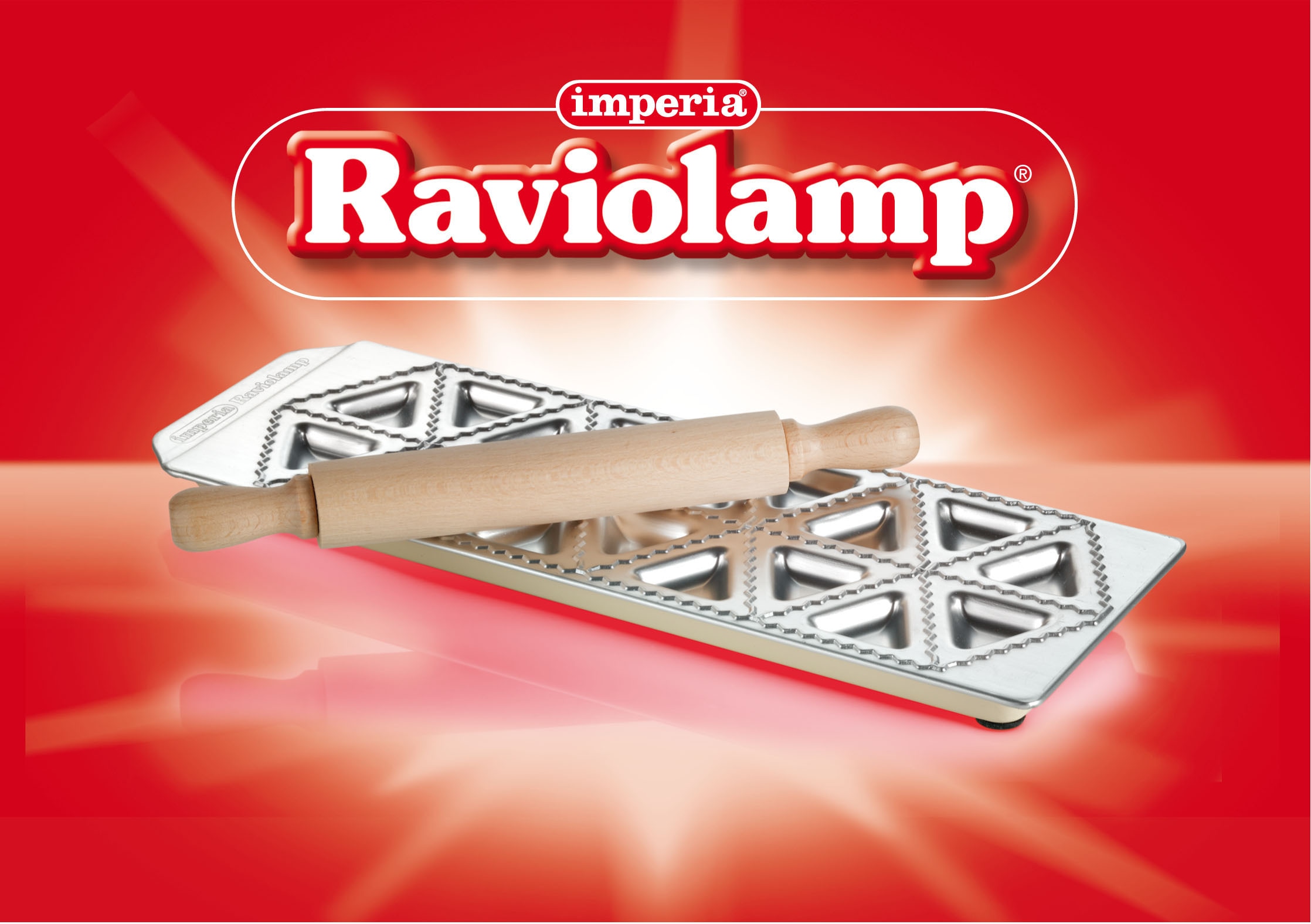 imperia Ravioliform, mit Teigrolle, für 18 "Tortelli Classici", Aluminium
