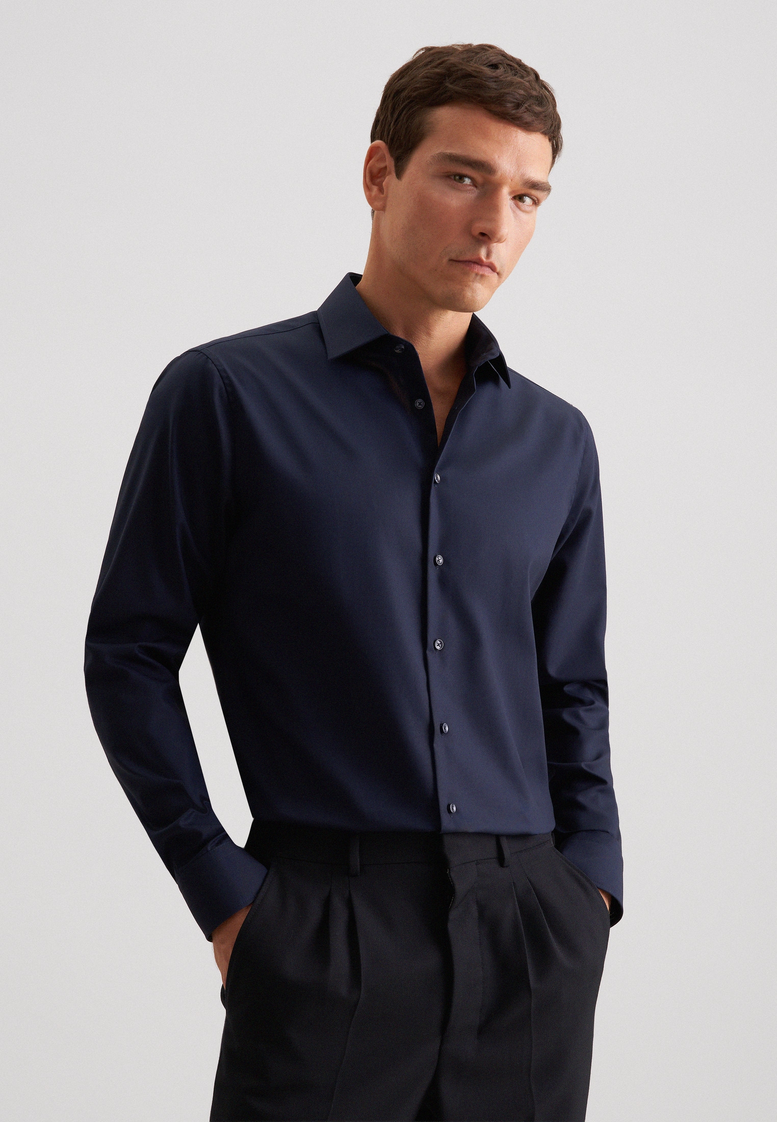 seidensticker Businesshemd "Schwarze Rose" Shaped 1/1 Kentkragen Uni günstig online kaufen