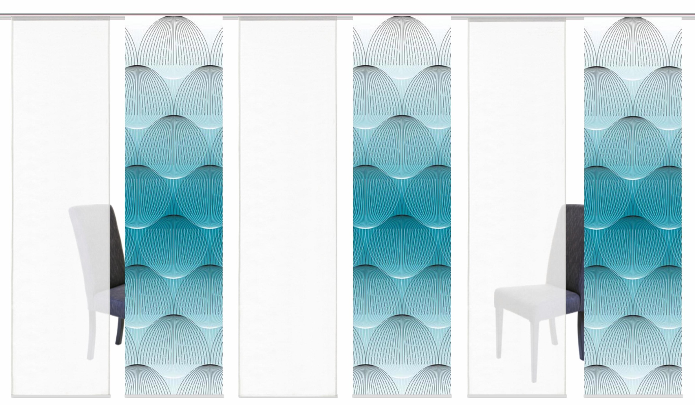 HOME WOHNIDEEN Schiebegardine "BENARIS" Klettband 6 Stk. tlg. HxB: 245x60, günstig online kaufen