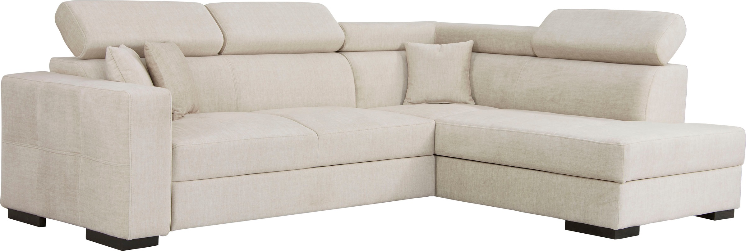Home affaire Ecksofa »Tulio L-Form«, wahlweise mit Bettfunktion und Bettkasten, incl. 3 Zierkissen