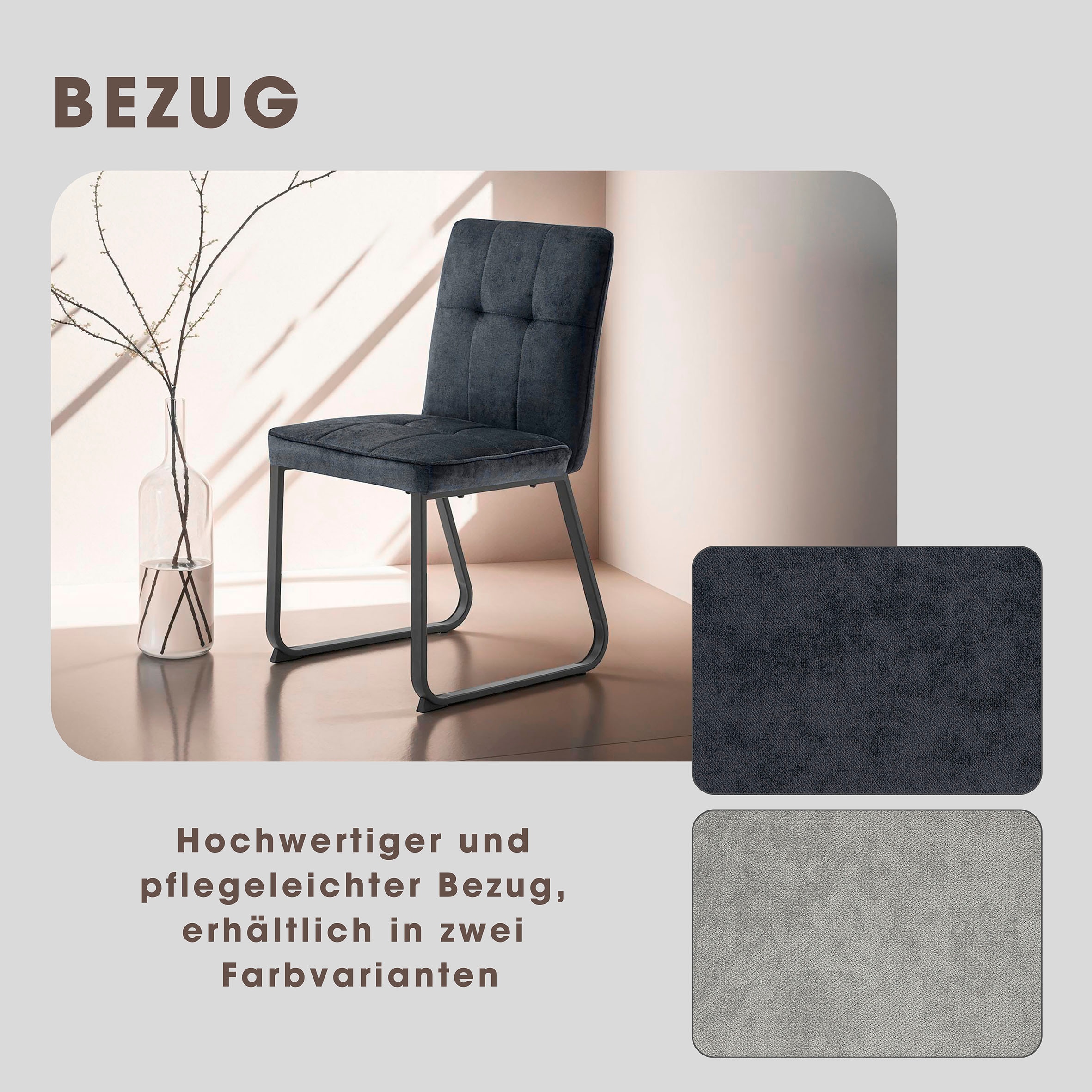 byLIVING Esszimmerstuhl »Talea«, (Set), 2 St., Microfaser, Nosagfederung im Sitz, Cord Stoff