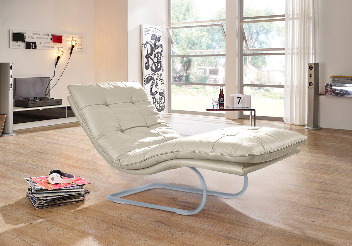 W.SCHILLIG Relaxliege »daily dreams«, in Waffelkissen-Optik, wahlweise mit Motor, silber matt, in 2 Breiten