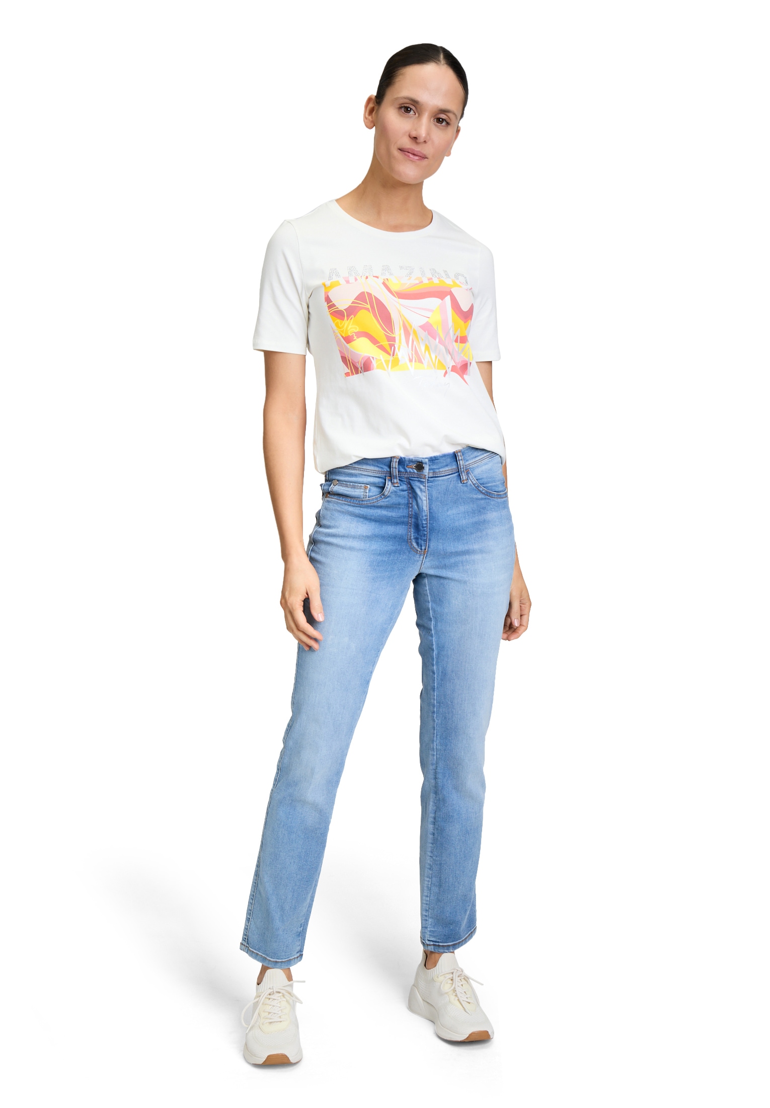 Betty Barclay Kurzarmshirt »Betty Barclay Damen Basic Shirt mit Placement«, (1 tlg.), Glitzersteine