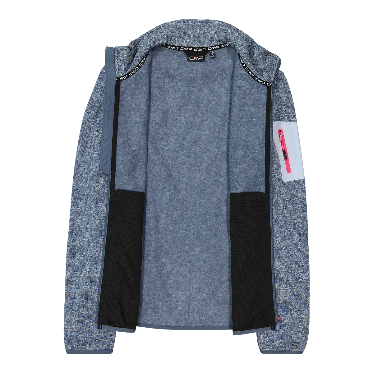 CMP Strickfleecejacke »KNITTED MELANGE FLEECE WOMAN JACKET« mit Reißverschluss, wasserabweisend, windabweisend, wärmeisolierend
