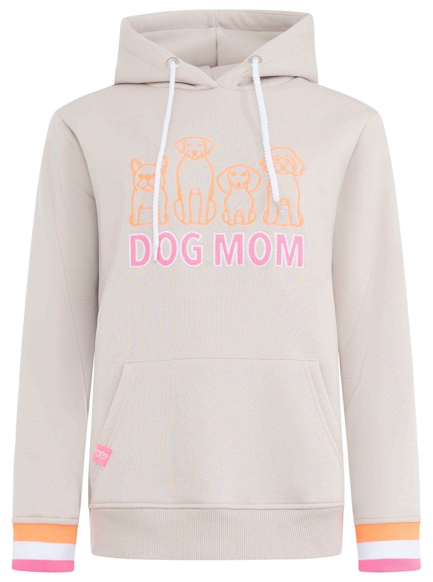 Zwillingsherz Hoodie ""Dog Mom & Friends"", gestickte Hunde, Statement Schr günstig online kaufen