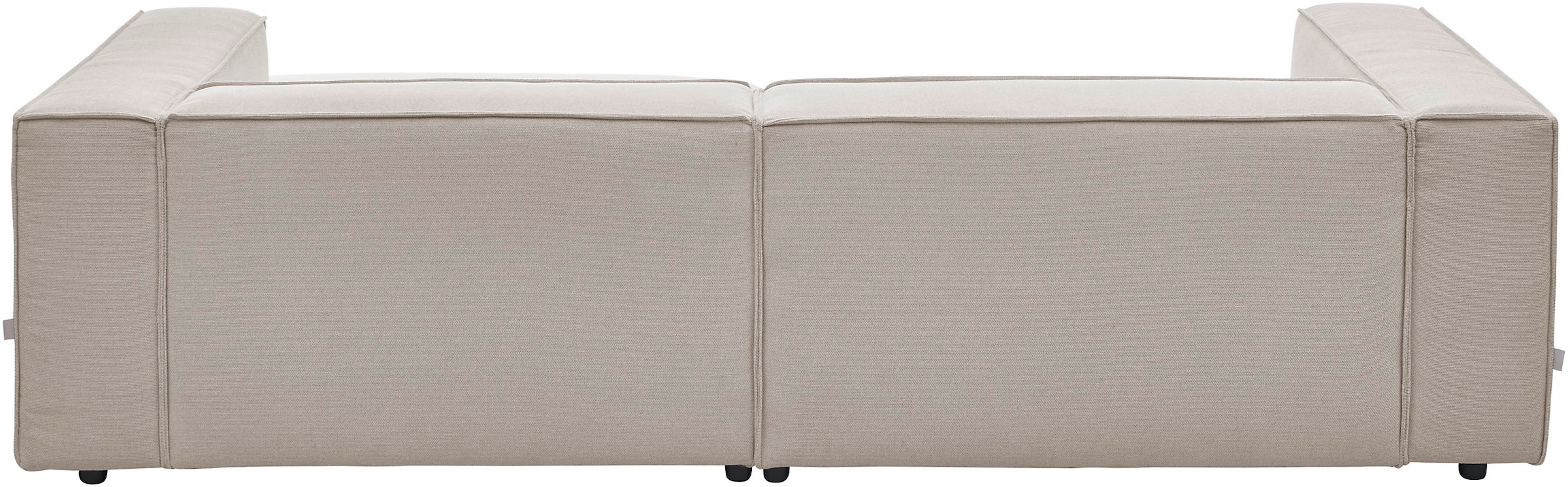 LeGer Home by Lena Gercke Ecksofa »PIARA mit Kedernaht in Cord oder Leinenoptik, moderne Couch in L-Form«, wahlweise Ottomane rechts/links, schwarze Füße, bequemer Sitzkomfort