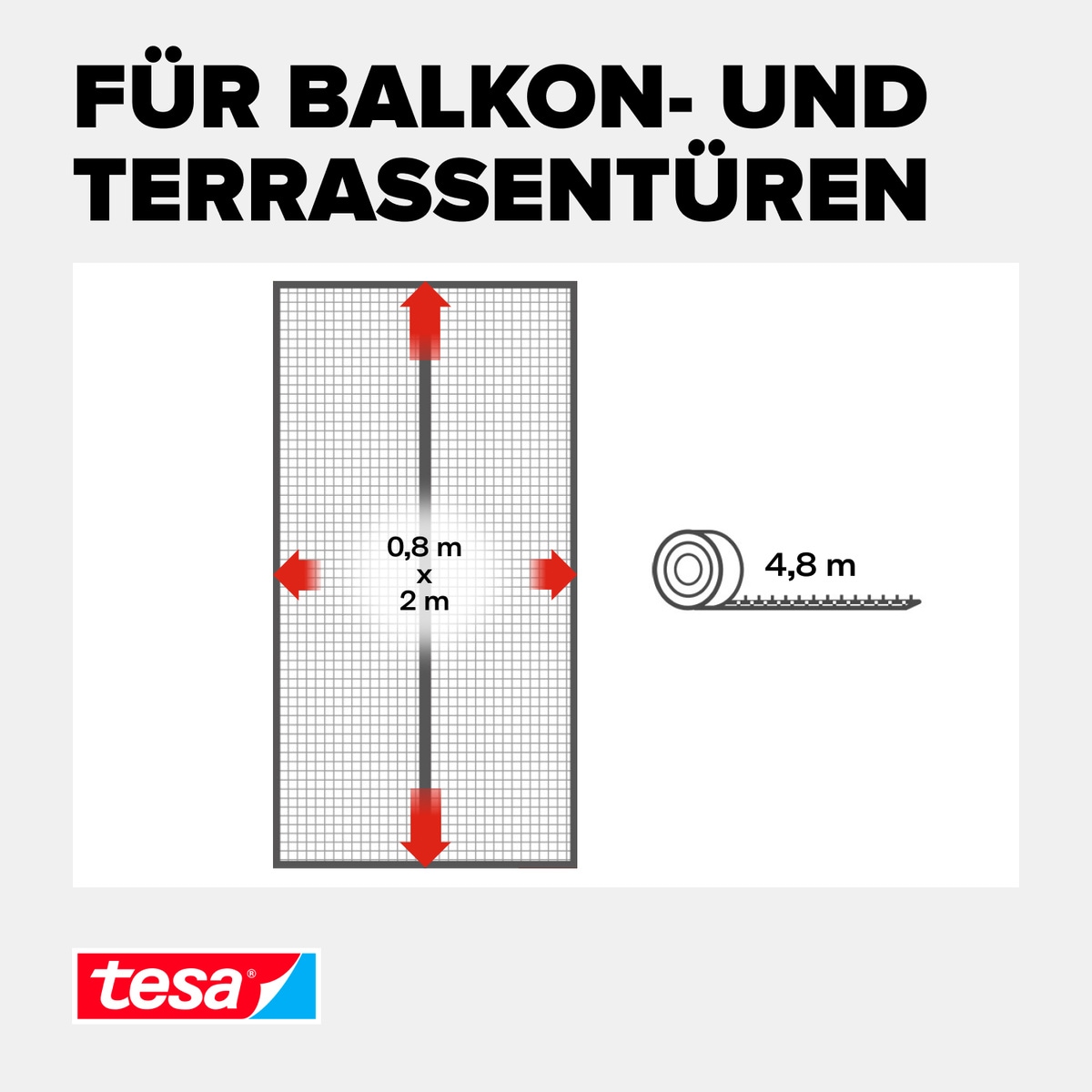 tesa Insektenschutz-Vorhang »Insect Stop Magnetvorhang selbstschließend, S - 0,80 m x 2,00 m«, Insektenschutzvorhang mit Magneten - für Balkon- und Terrassentüren
