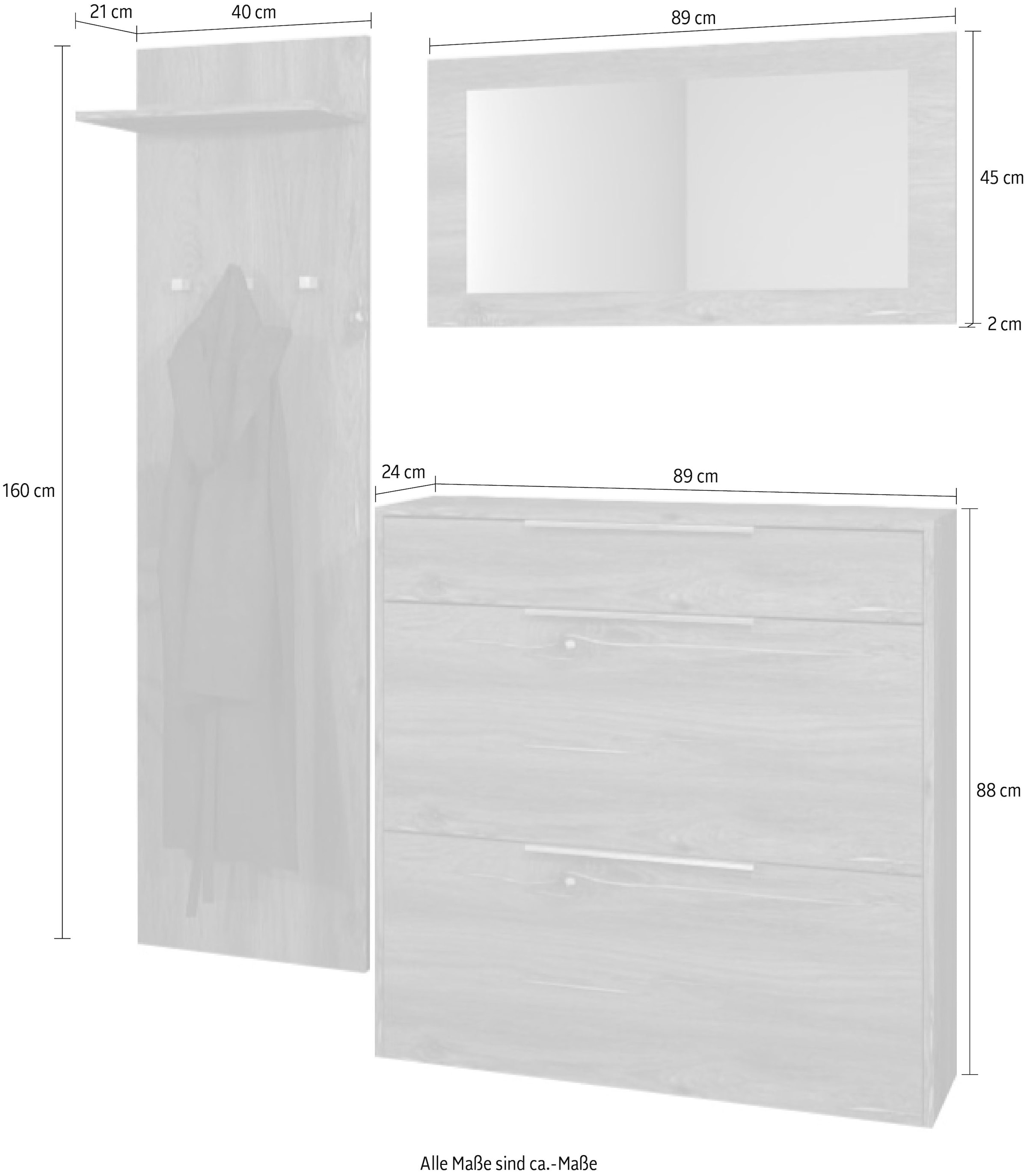 borchardt Möbel Garderoben-Set, (3 St.)