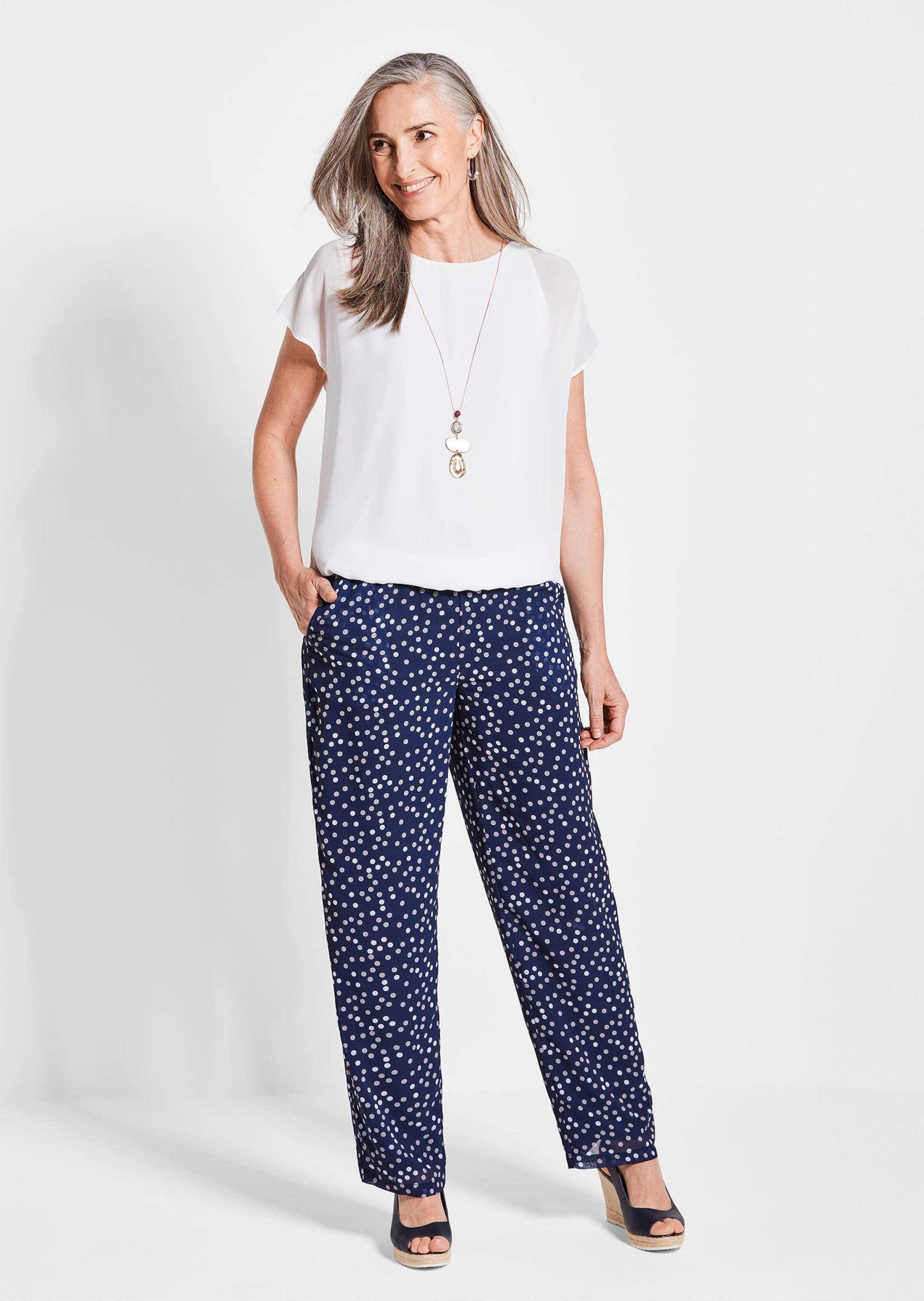 GOLDNER Kurzarmbluse »Luftige Bluse mit Chiffon, Kurzarm«