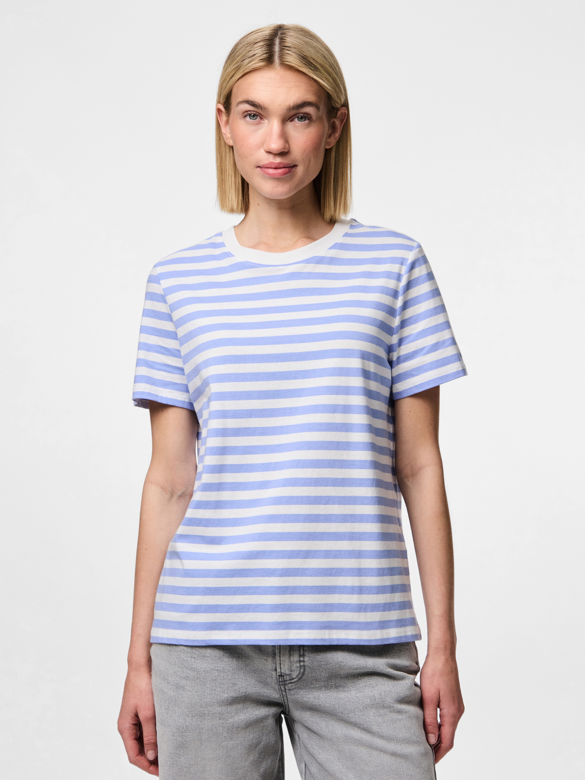 pieces Kurzarmshirt "PCRIA SS TEE STRIPES NOOS BC" günstig online kaufen