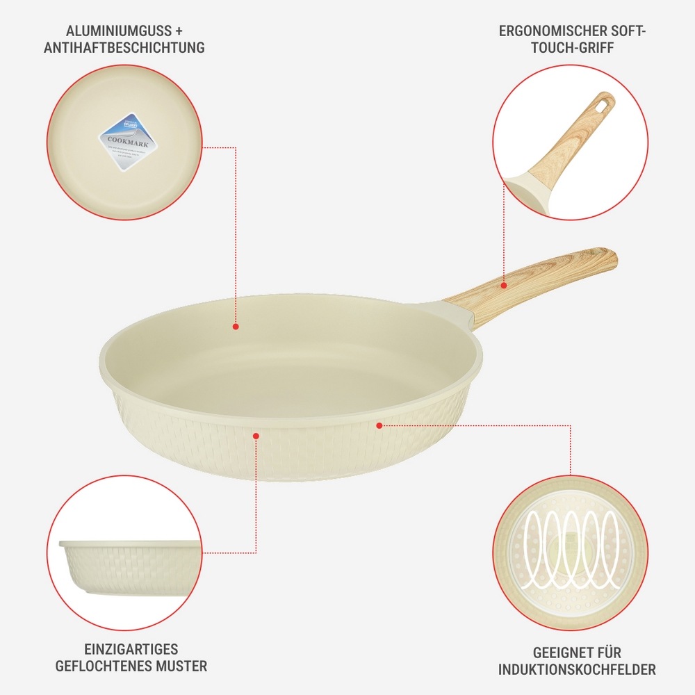 RESTO Kitchenware Bratpfanne »Ran, Universalpfanne mit Antihaftbeschichtung«, Aluminiumguss, (1 tlg.), Induktion, für alle Herdarten geeignet