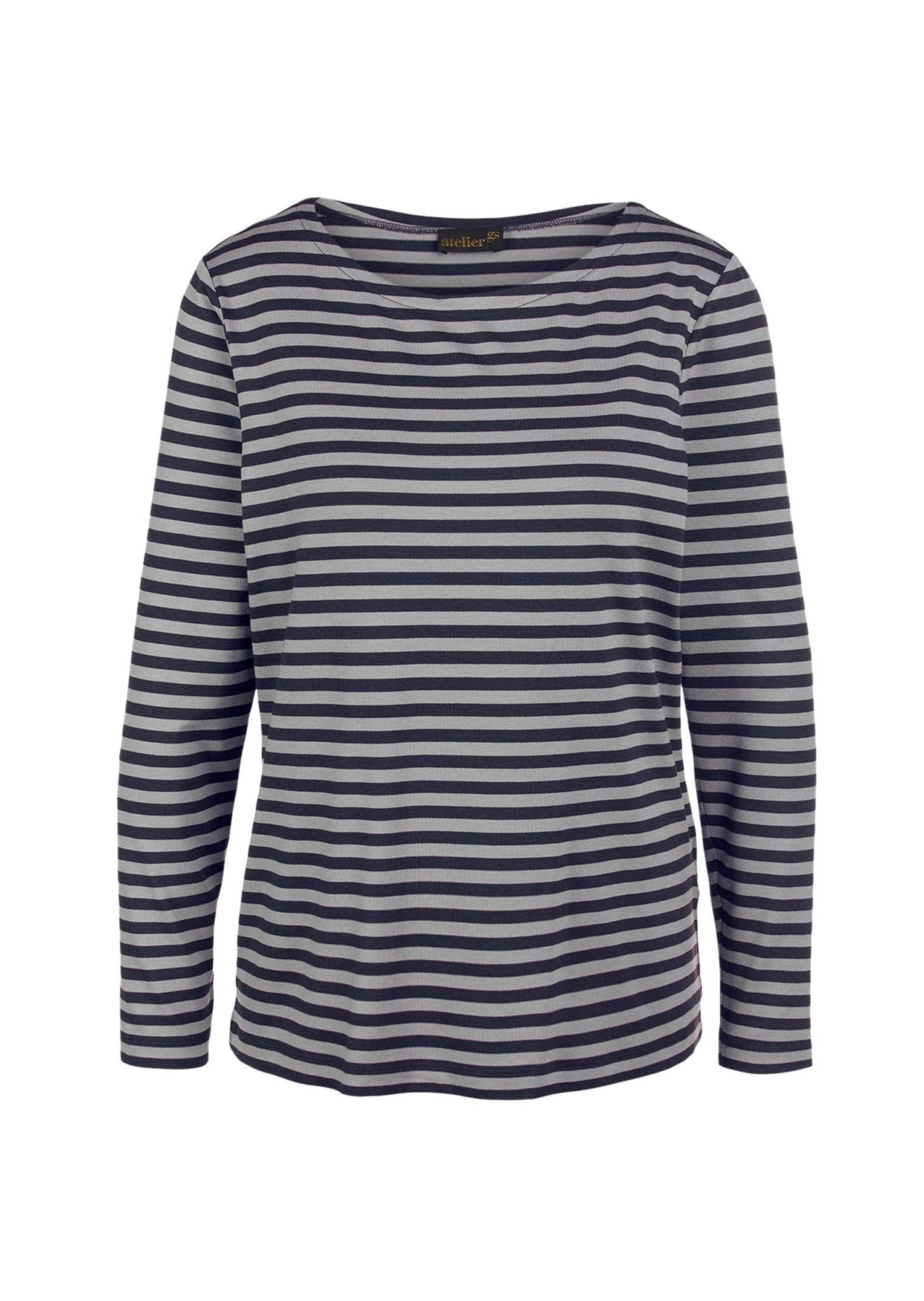 GOLDNER Longpullover "Jerseyshirt mit Streifenmuster" Bunt gewirkter und dadurch farbbeständiger Ringel