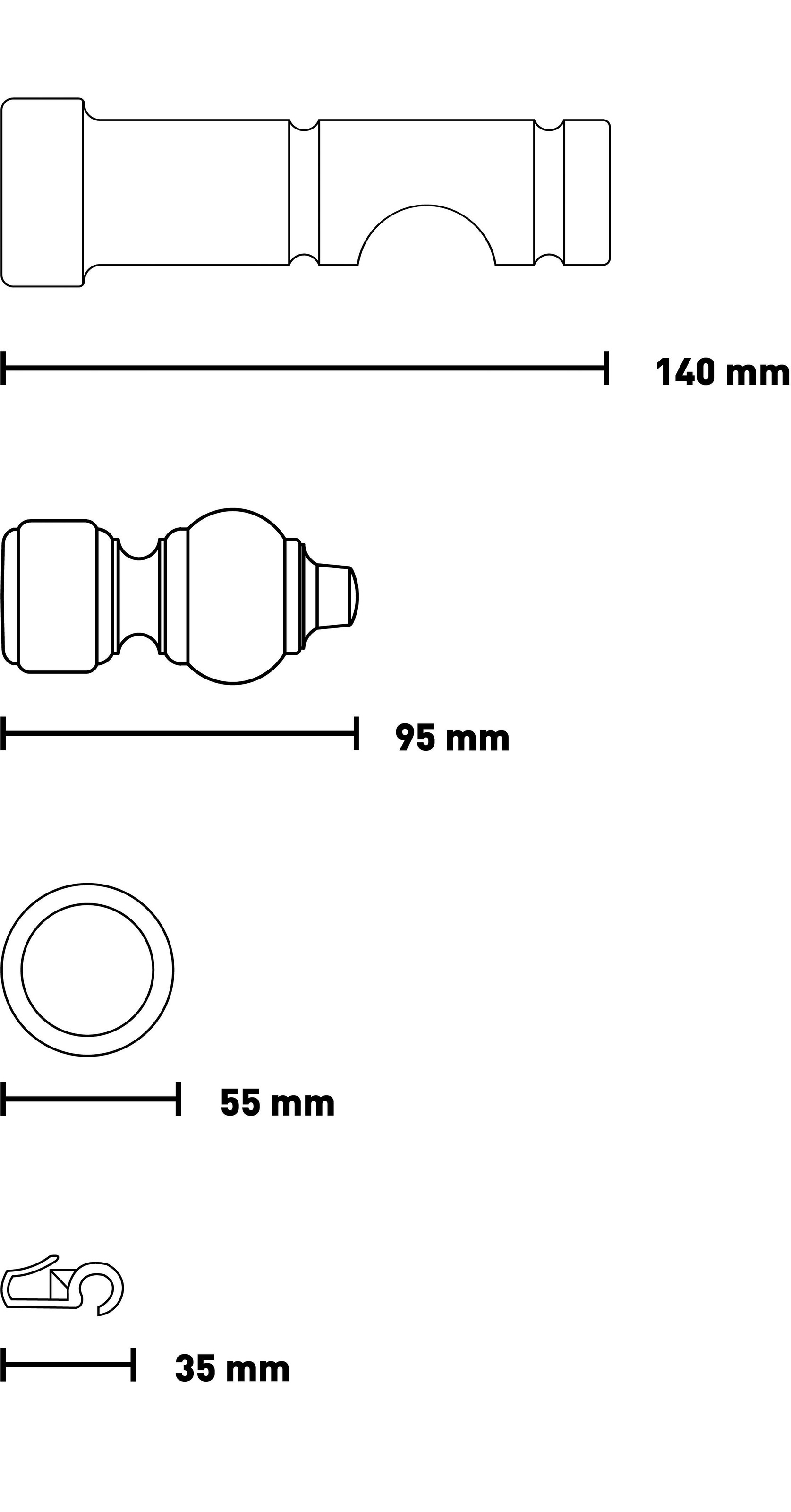 SN DECO GROUP Gardinenstange »Filigrano« 1 läufig-läufig Fixmaß 28 mm, Holz, verschiedene Längen und Farben, Komplettset