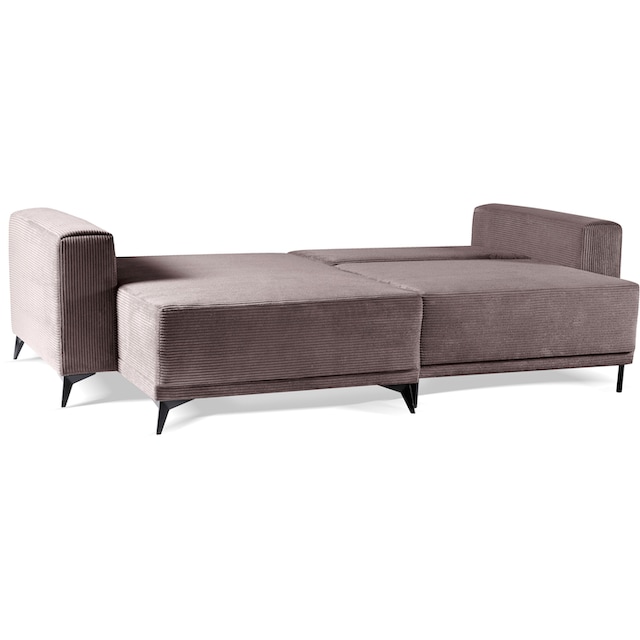 WERK2 Ecksofa »Scandic«, Moderne Eckcouch in Cord, Sofa mit Schlaffunktion &  Bettkasten | BAUR