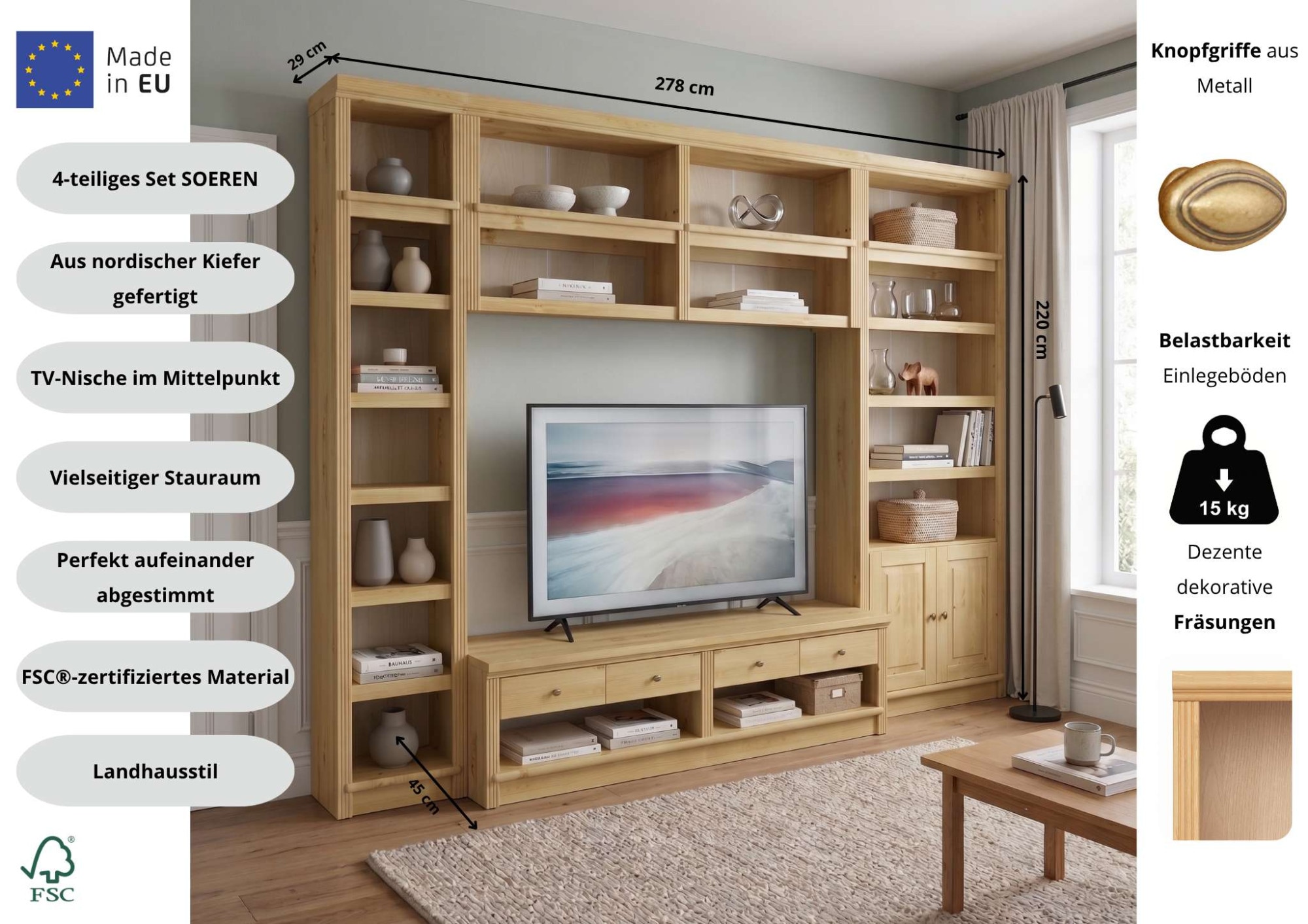 OTTO home Wohnwand »Soeren« Set, 4 Stk. tlg.