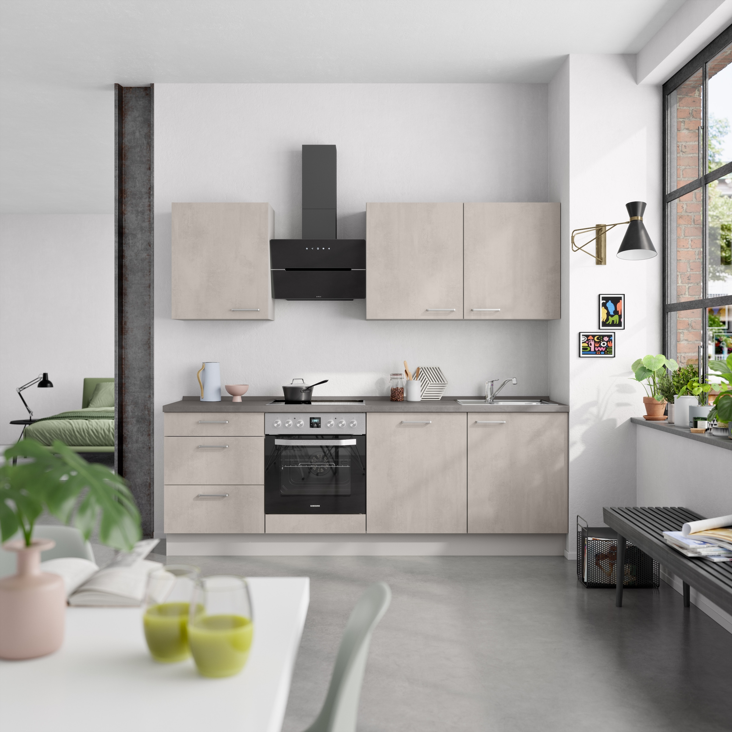 nobilia® Küchenzeile »"Riva II"«, vormontiert, Ausrichtung wählbar, Breite 240 cm, wahlw. mit E-Geräten