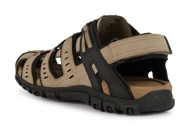 Geox Sandale »UOMO SANDAL STRADA C«, Sommerschuh, Klettschuh, Outdoorsandale, mit Lederfußbett