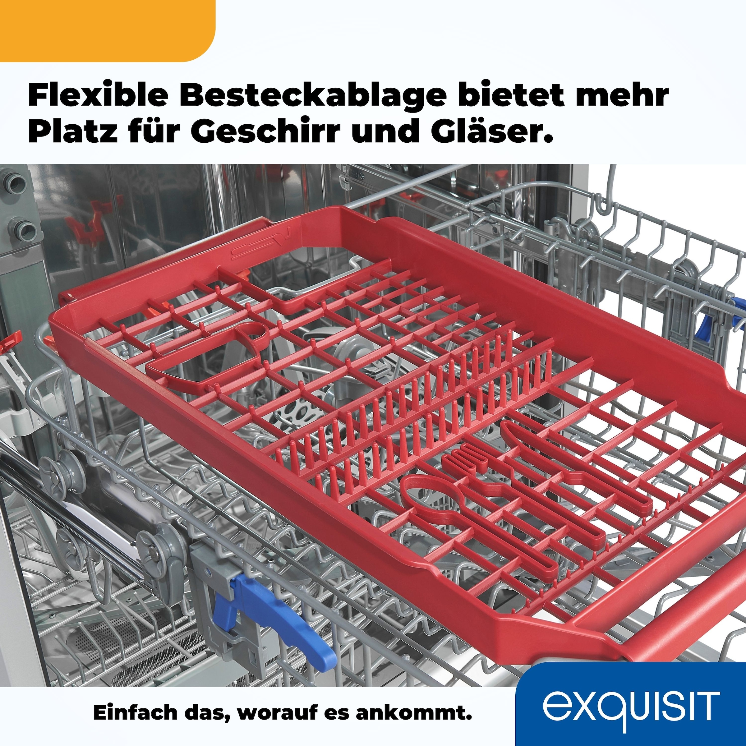 exquisit teilintegrierbarer Geschirrspüler »EGSP9414-EB-030D inox«, 14 Maßgedecke