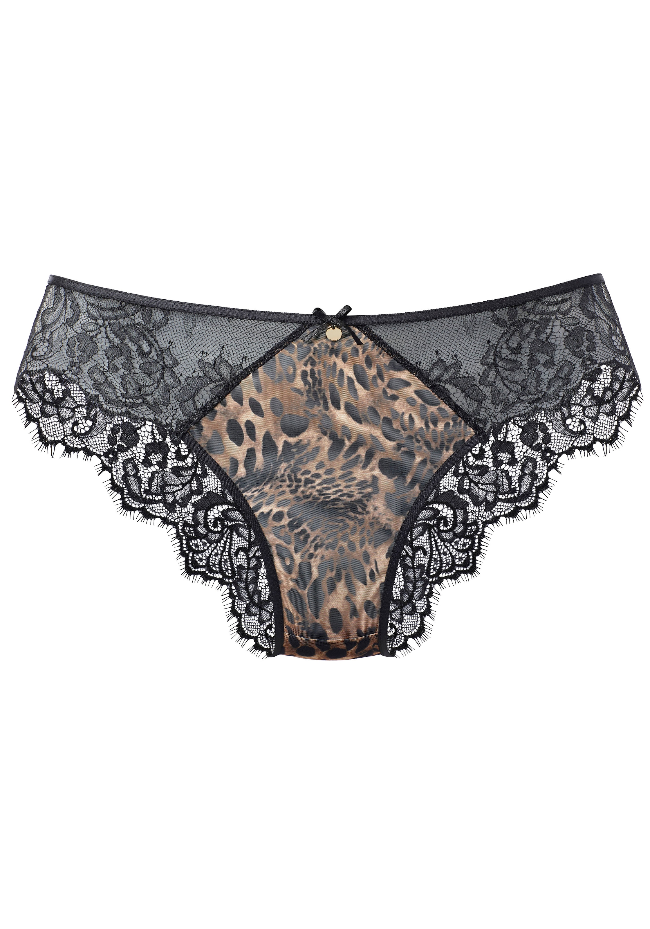 LASCANA Tanga, aus Soft-Mesh in Leo-Optik und feiner Spitze, sexy Dessous, günstig online kaufen