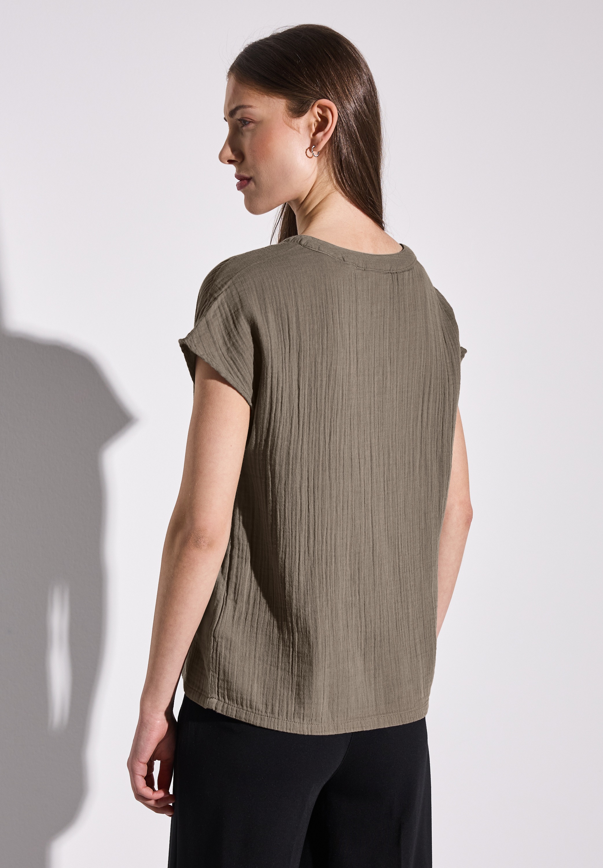 STREET ONE Hemdbluse, aus reiner Baumwolle