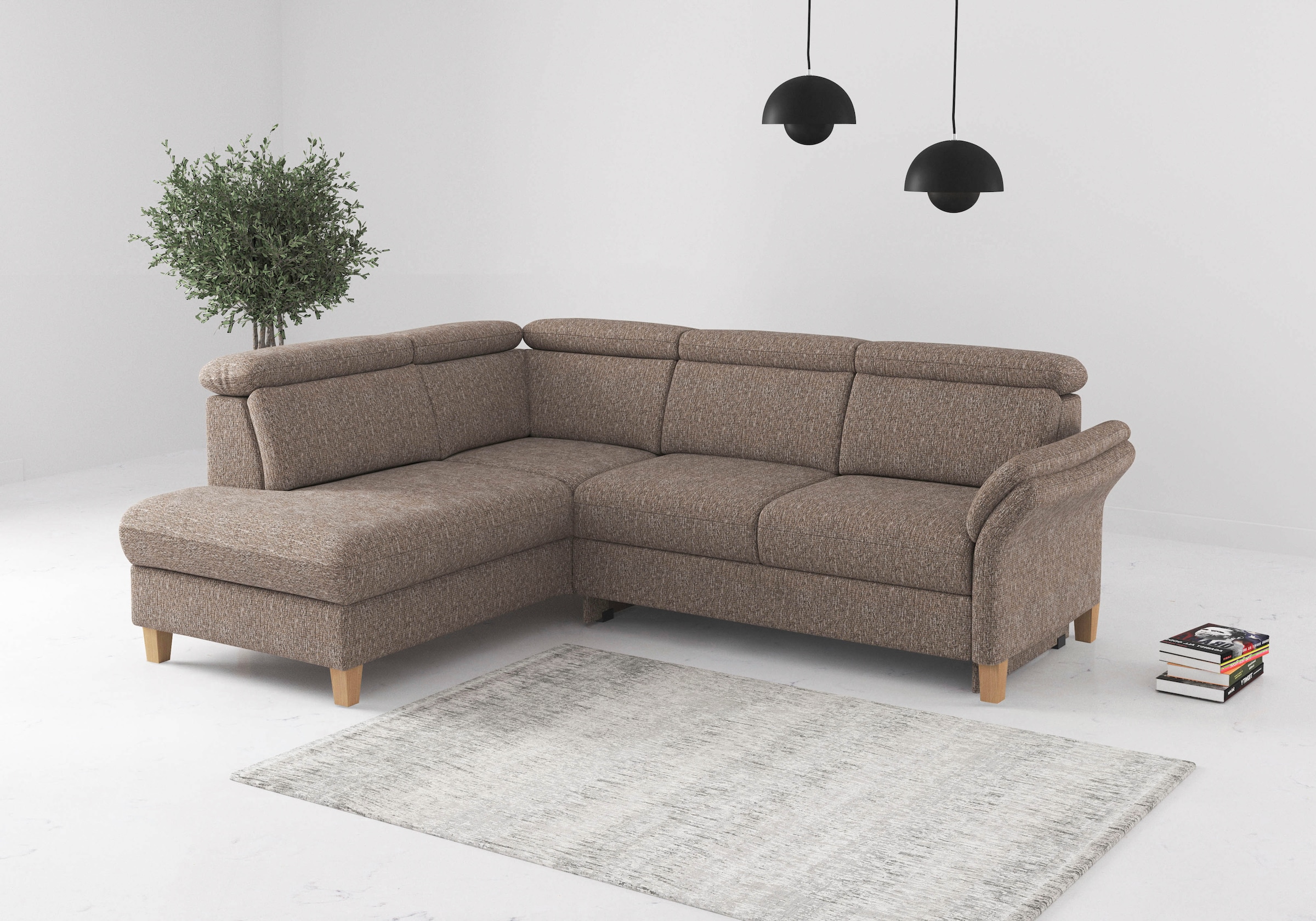 OTTO home Ecksofa "Glendale, L-Form" inkl. Kopfteilverstellung, wahlweise mit Vorziehsitz und Bettkasten