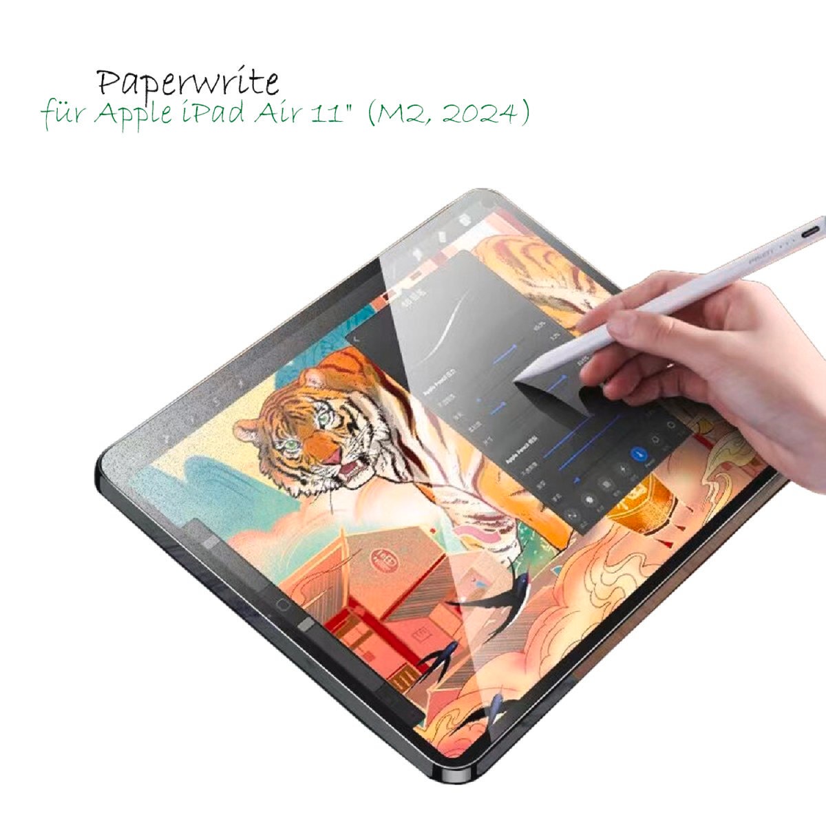 4smarts Displayschutzfolie »Paperwrite Screen Protector«, für Apple iPad Air 11 (M2, 2024), Papierhaptik, Schutzfolie, Bildschirmschutz, kratz- & stoßfest