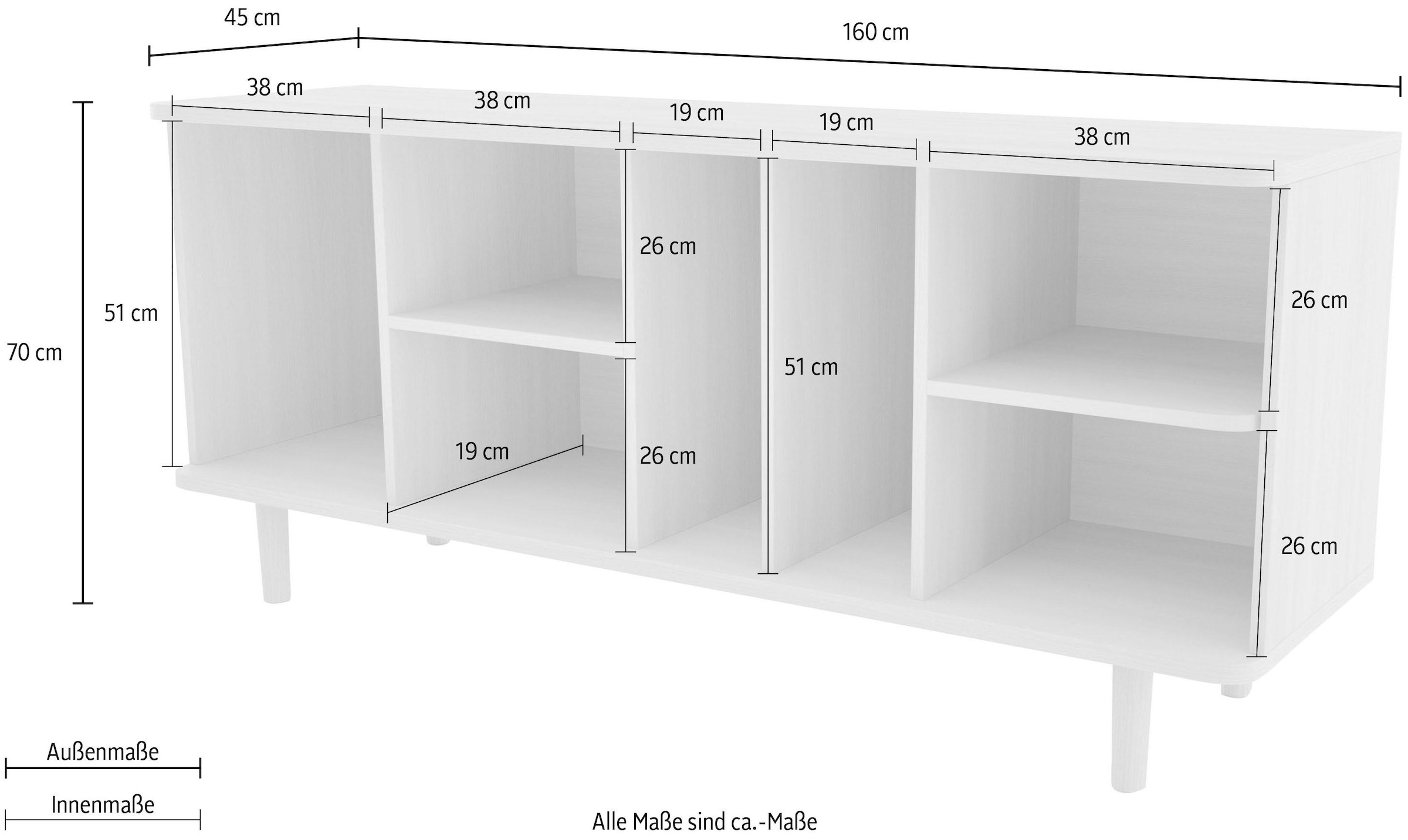 Woodman Sideboard »Malic«, Breite 160 cm, im schlichten skandinavischen Design