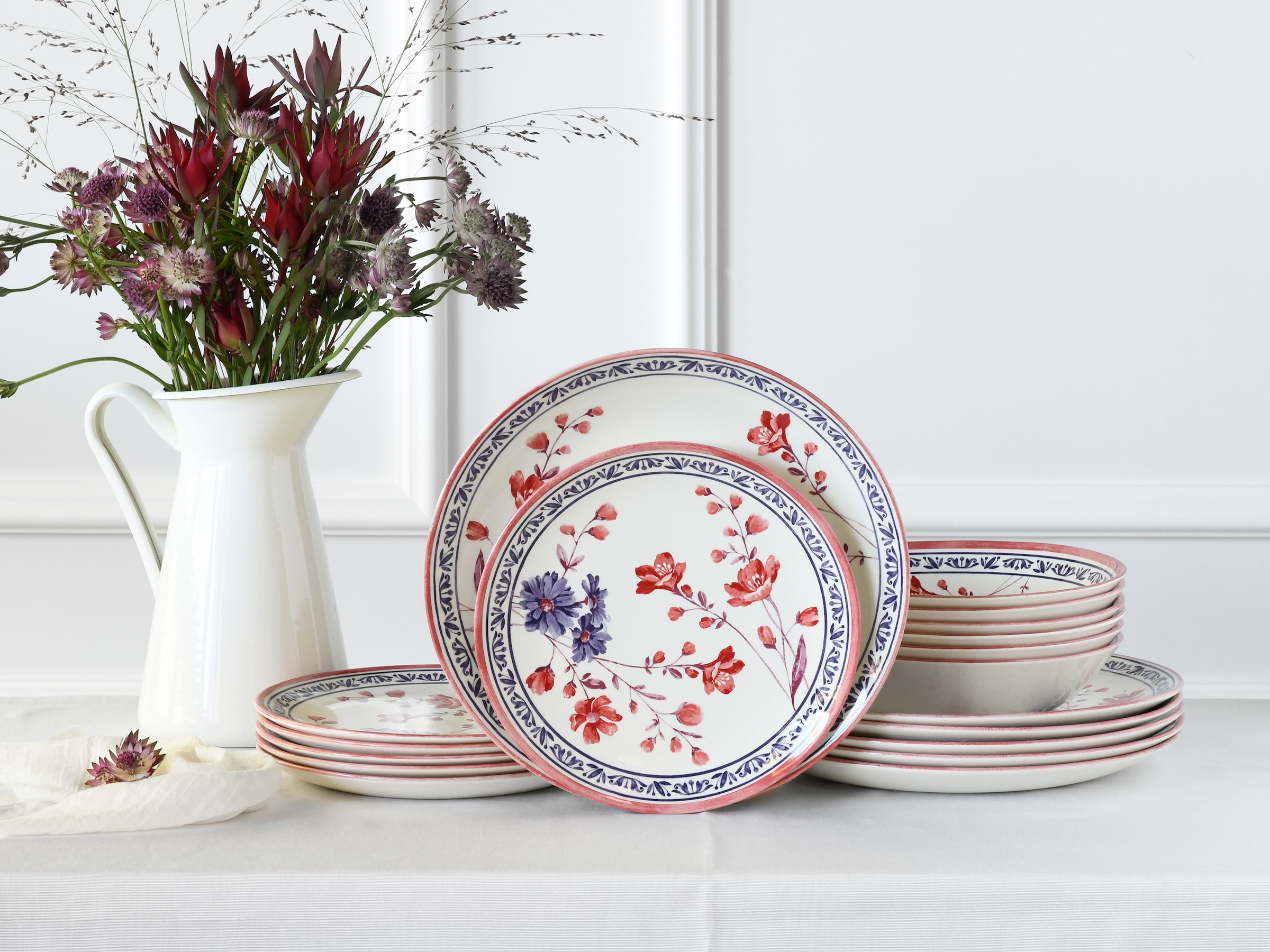 CreaTable Teller-Set »Cottage, Tellerset 18-tlg«, (Set, 18 tlg.), Blumenmotive
